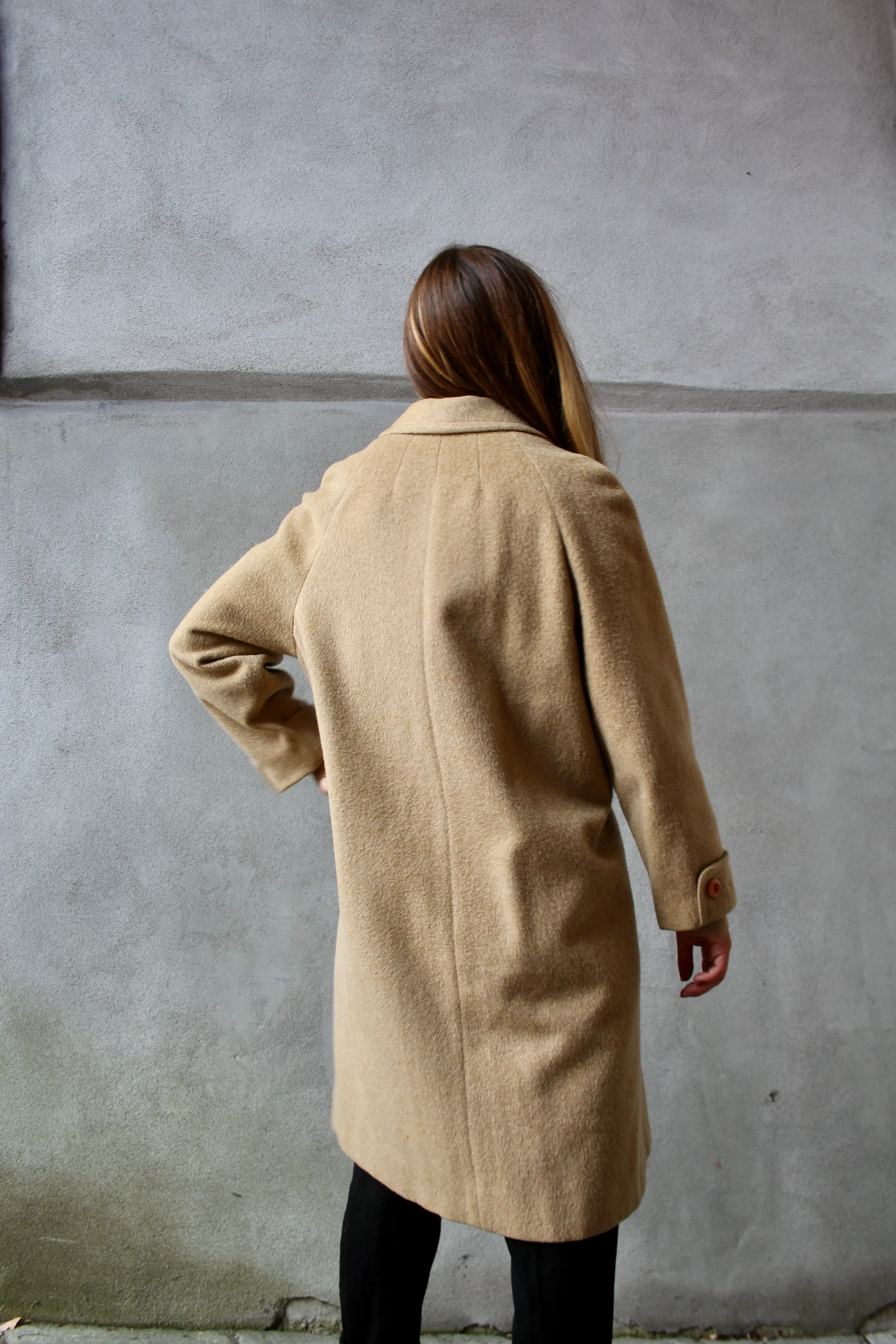 60s/70s Belted Camel Coat S/M