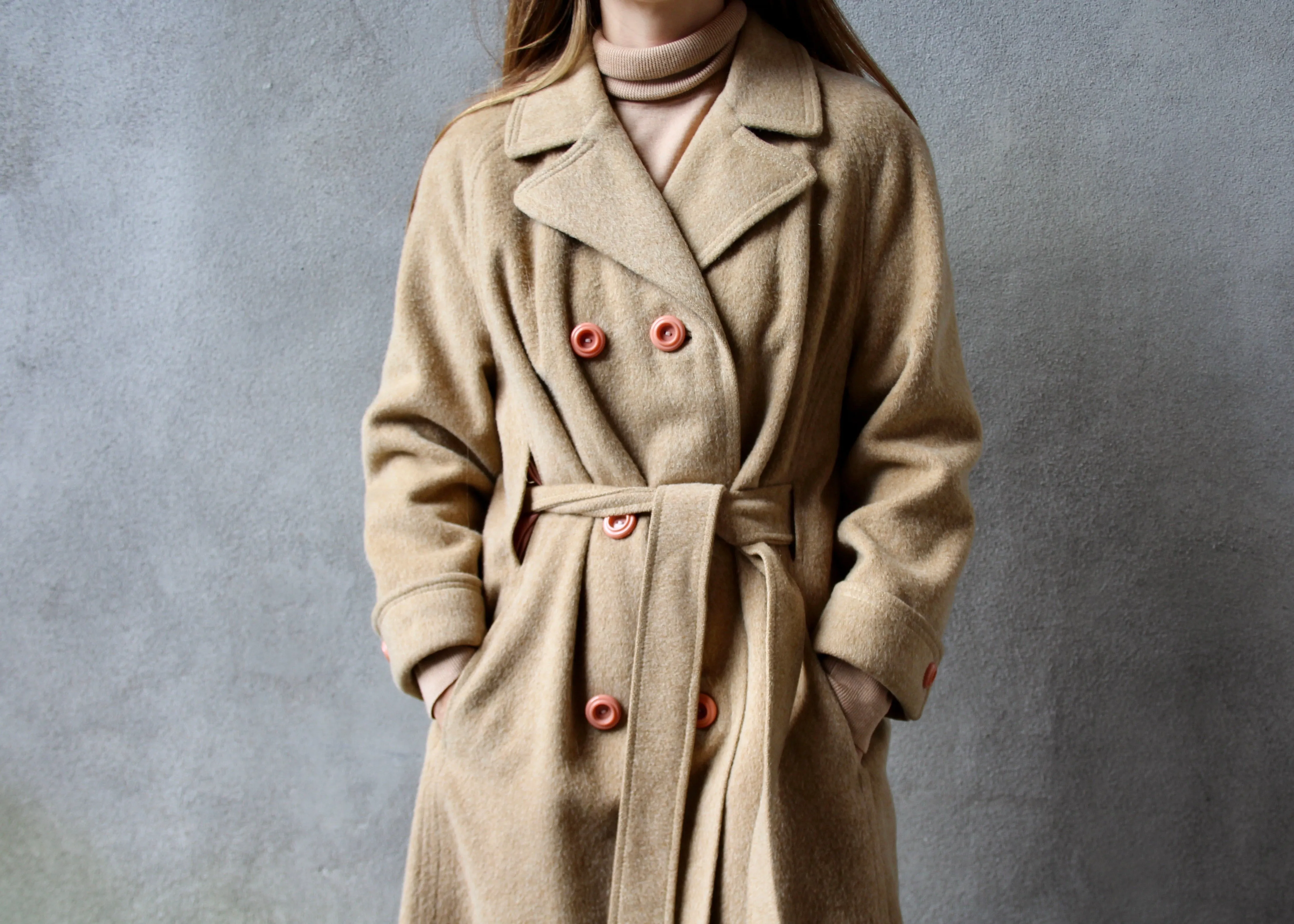 60s/70s Belted Camel Coat S/M