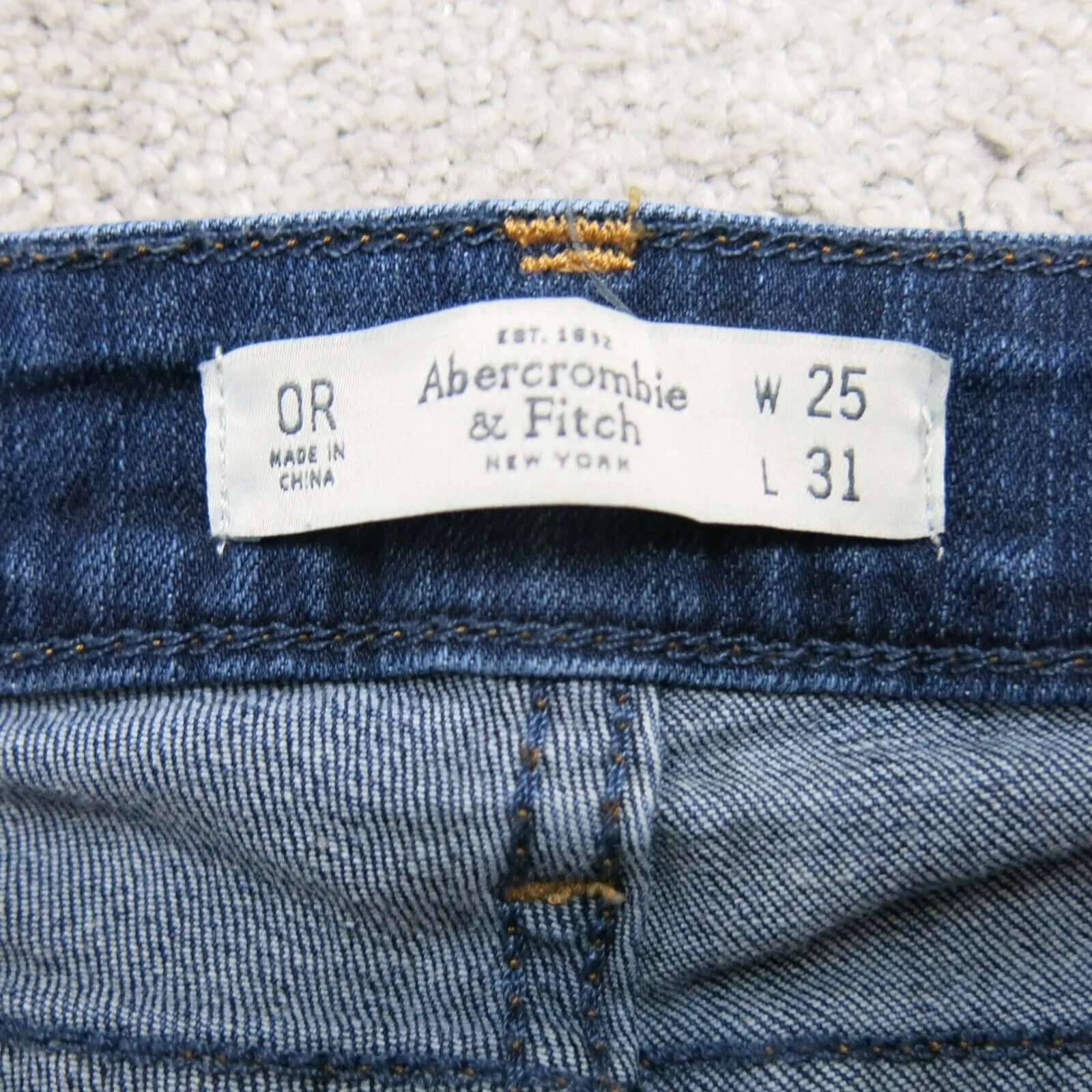 Abercrombie Fitch Women Skinny Leg Jeans Stretch Low Rise Blue Size W25XL31