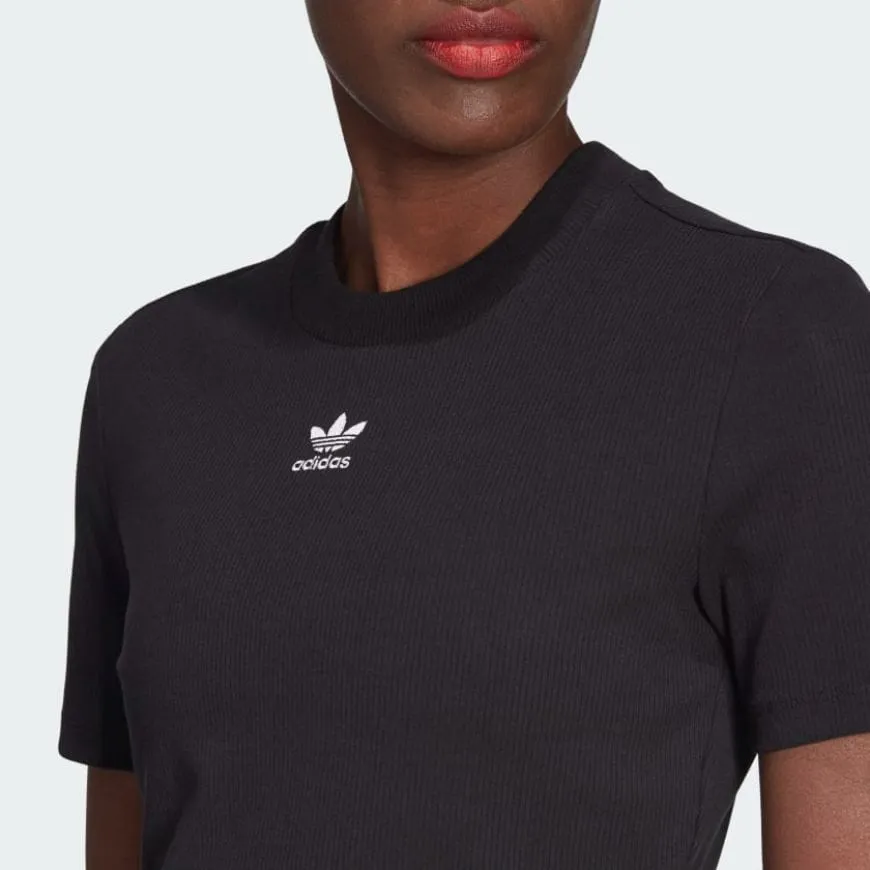 Adidas Adicolor Essentials Rib Cropped Women Original T-Shirt Black