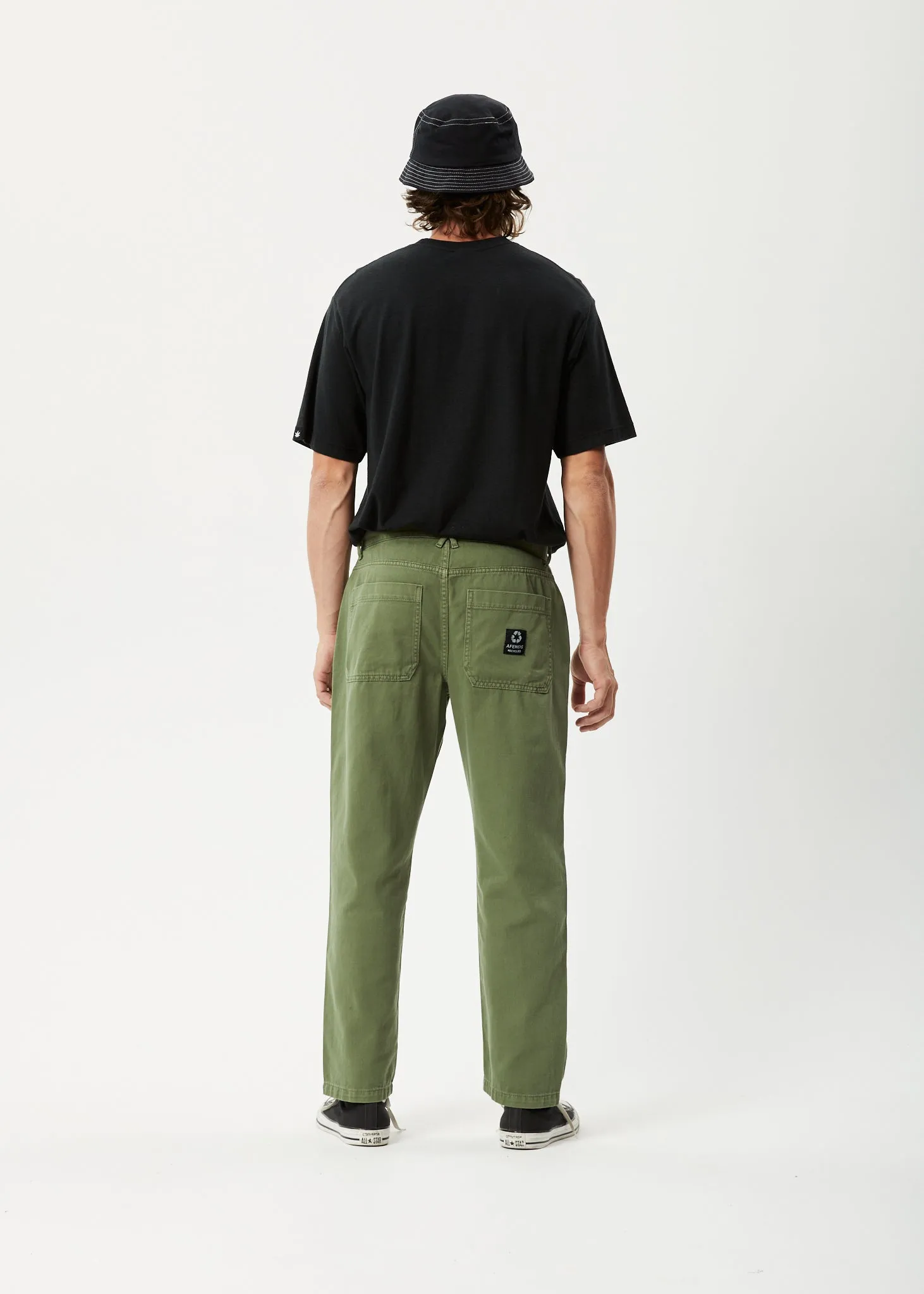 AFENDS Mens Ninety Twos - Twill Relaxed Pants - Cypress