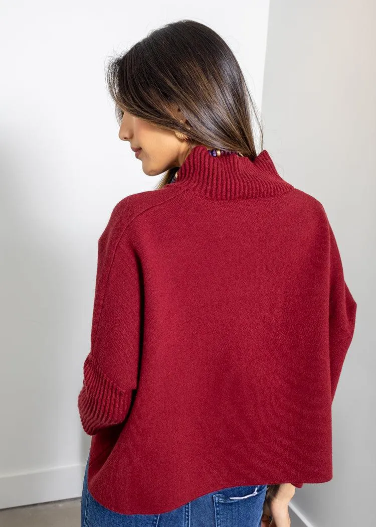 Aja Sweater- Dark Cherry