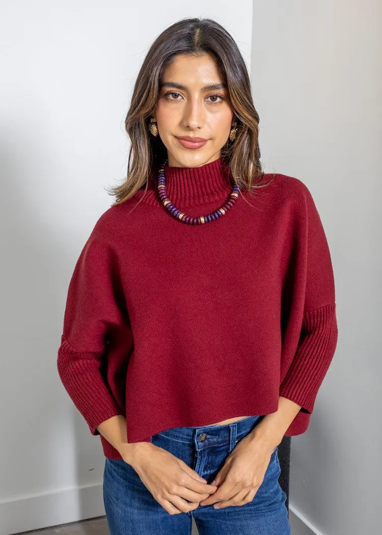 Aja Sweater- Dark Cherry