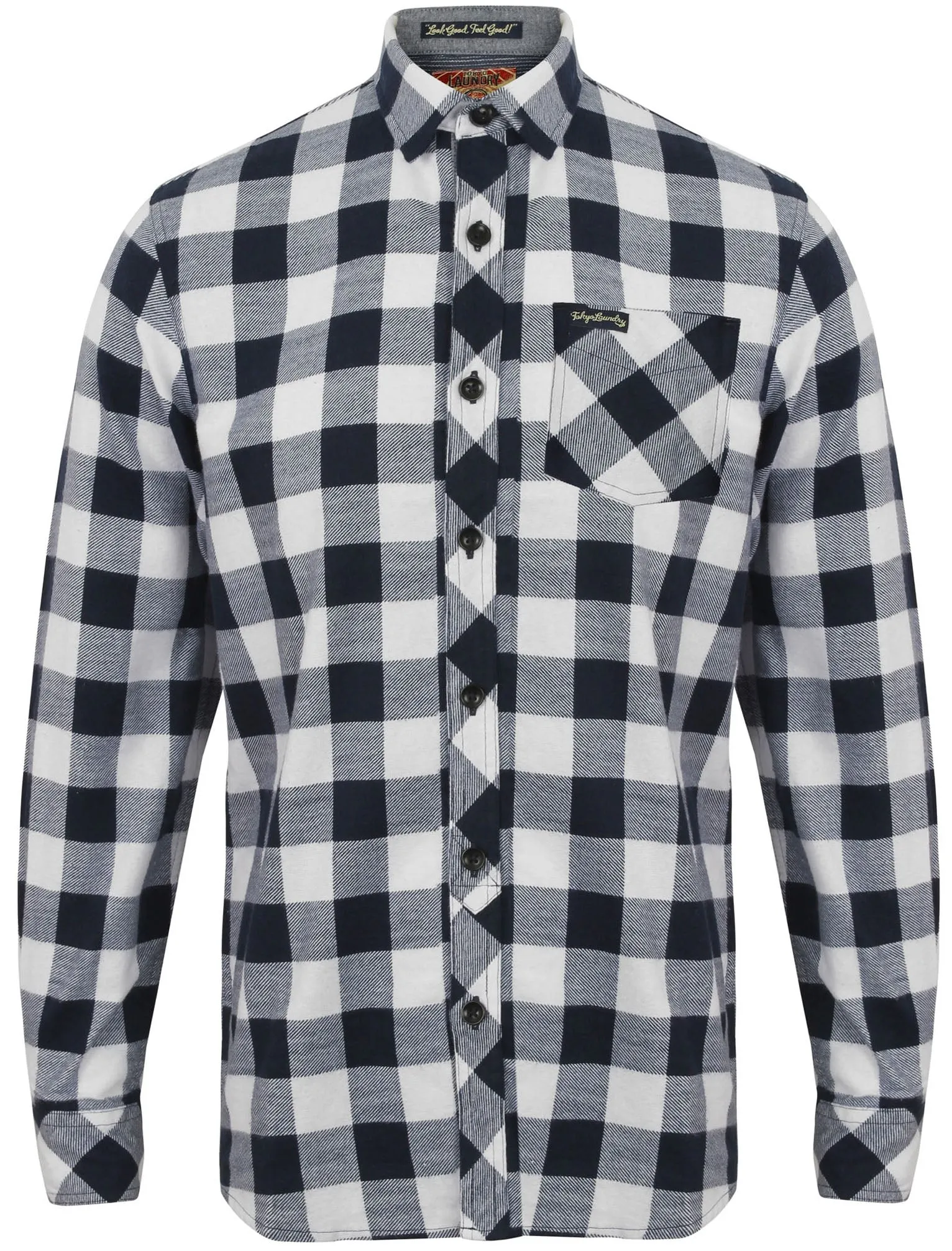 Alhambra Checked Flannel Shirt in White / Navy - Tokyo Laundry