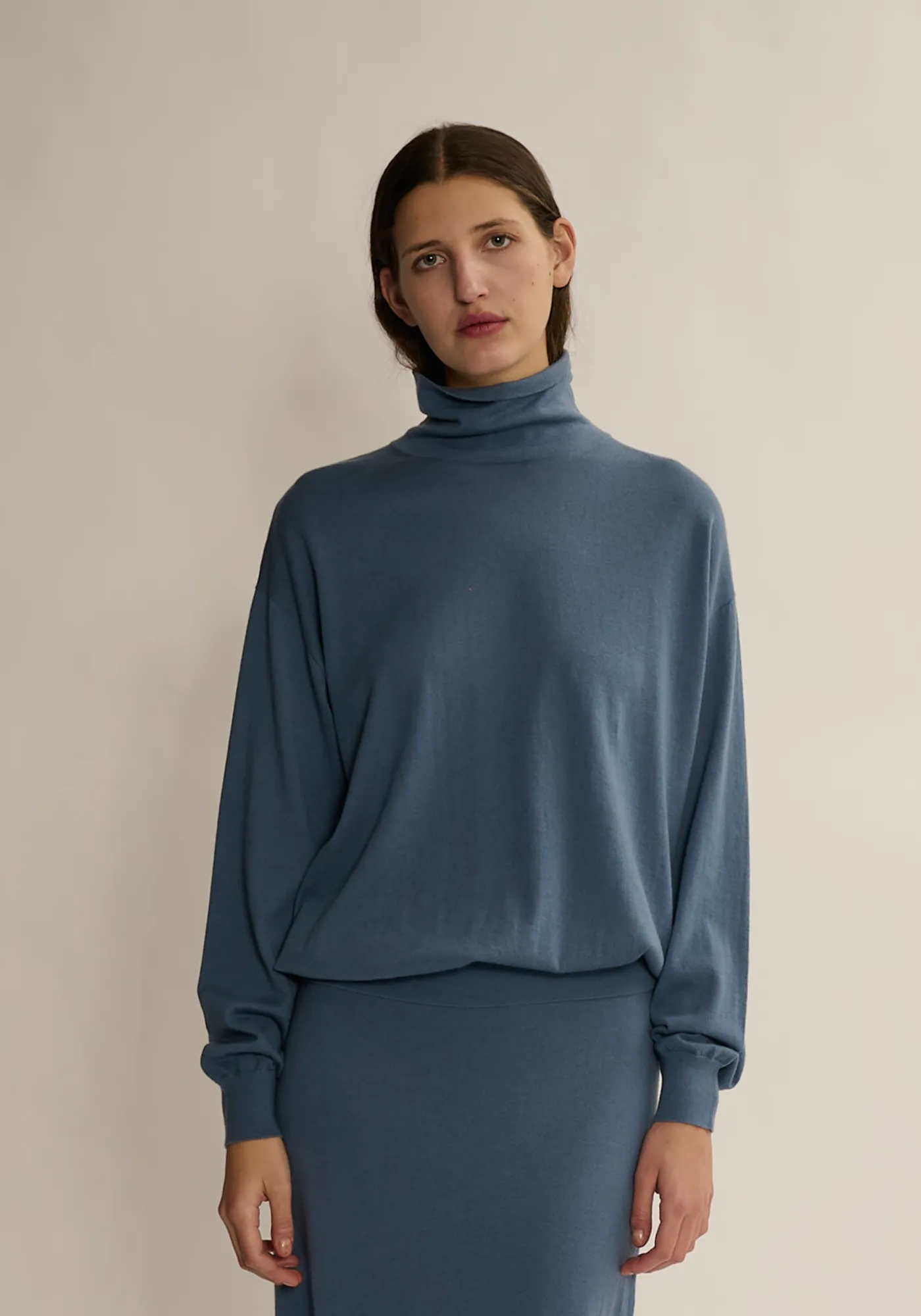 Amal Wool Cotton Turtleneck Top