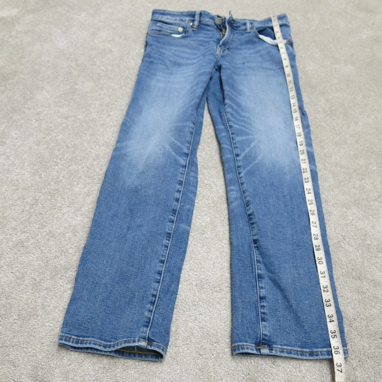 American Eagle Mens Straight Leg Denim Jeans Mid Rise 5 Pocket Blue Size 31 X 30