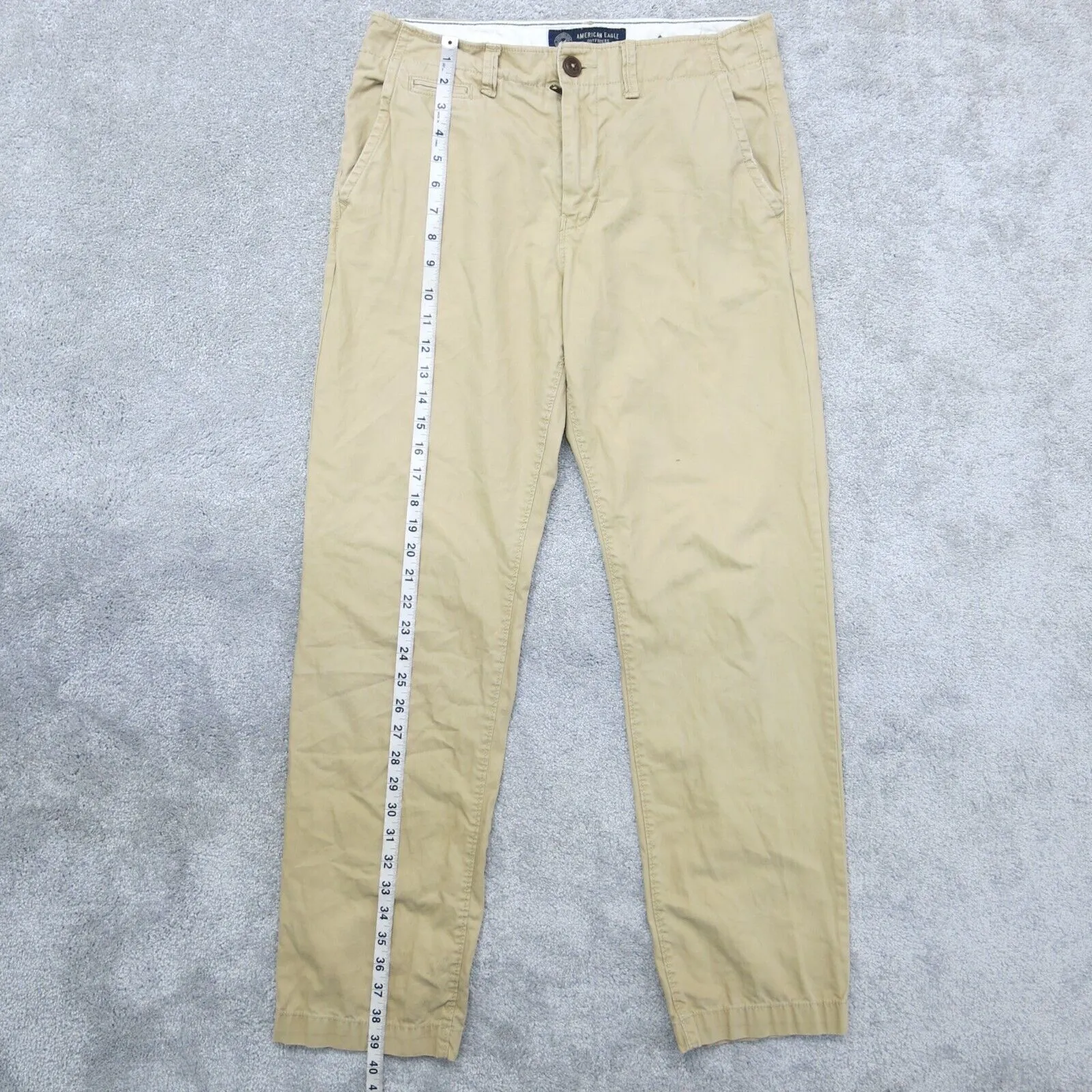 American Eagle Outfitters Mens Chino Pants Straight Leg Beige Ivory SZ W30XL32