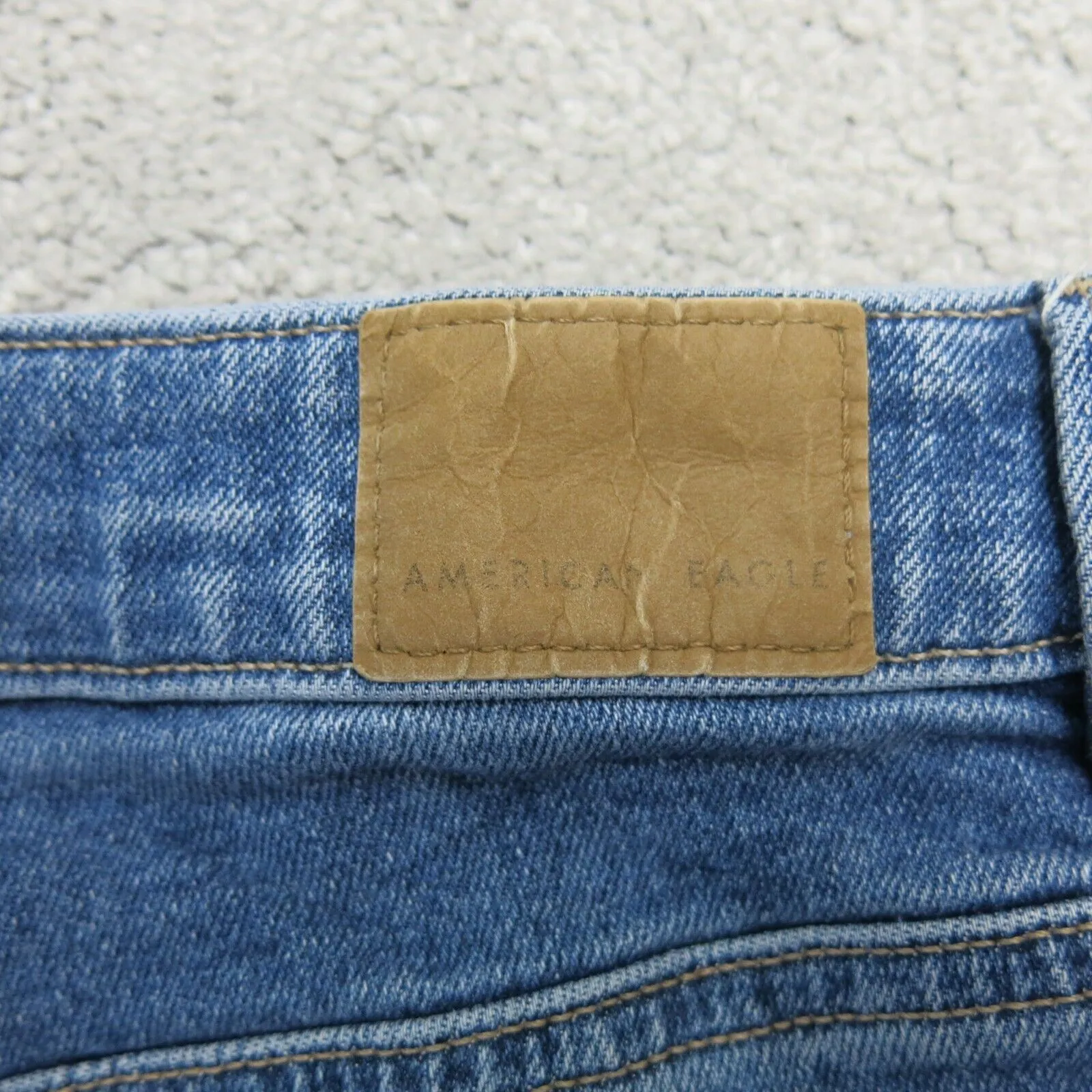 American Eagle Womens Straight Leg Jeans Denim Mid Rise Pockets Blue Size 2