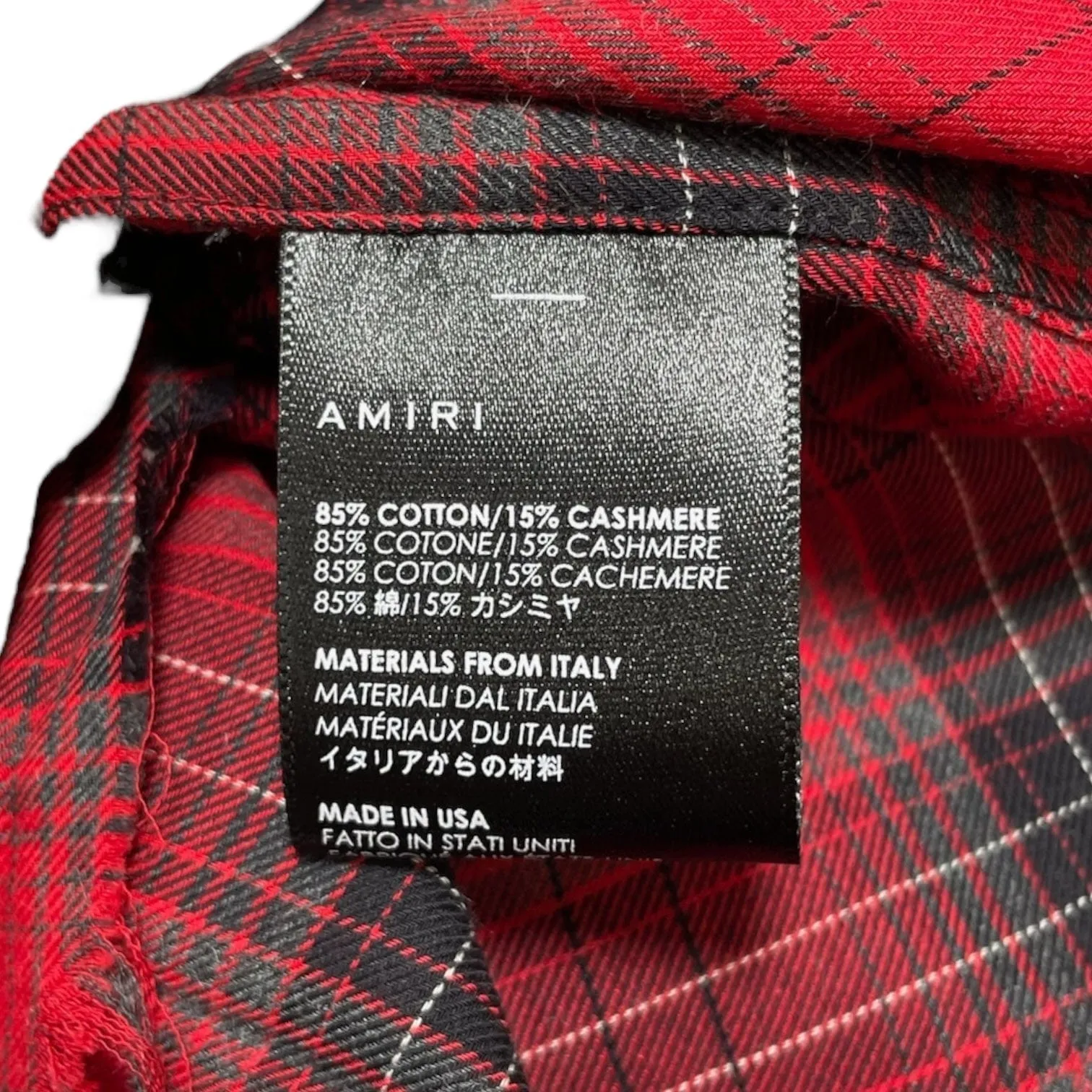 Amiri Core Checked Flannel Button Up Shirt Red Pre-Owned