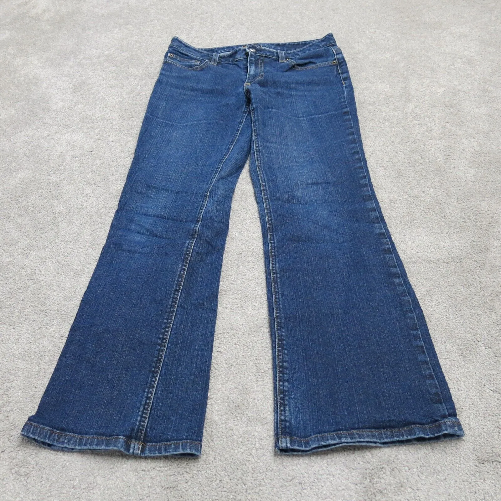 ANN Taylor Womens Boot Cut Jeans Modern Fit Stretch Denim Low Rise Blue Size 6