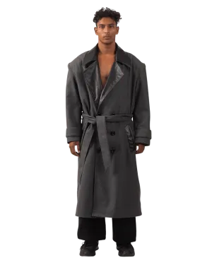 ASH GREY  WOOL TRENCH COAT