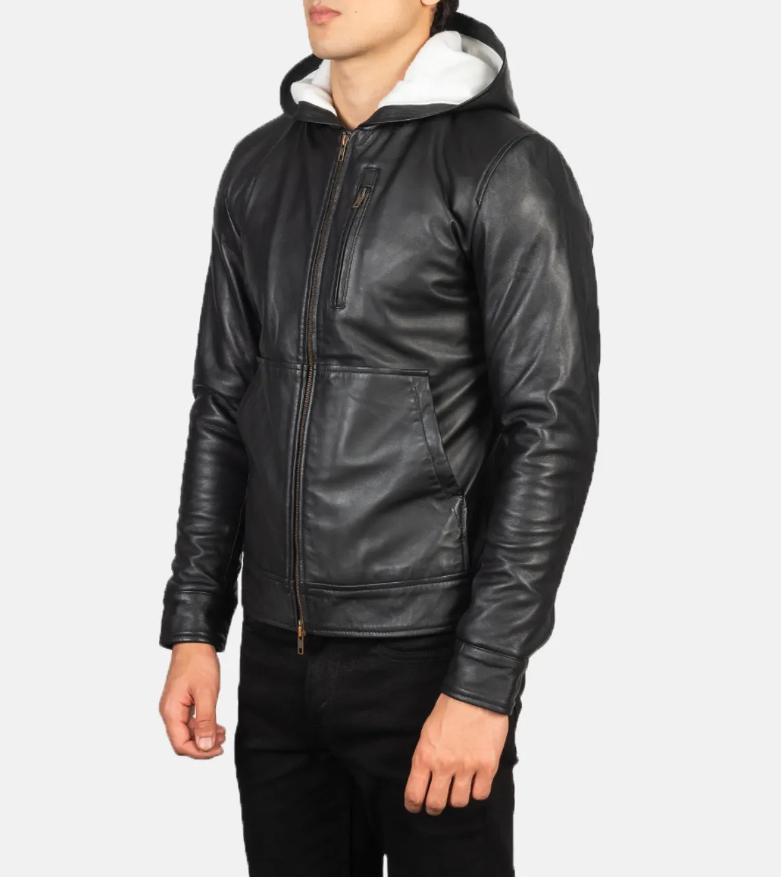 Auckland Hooded Men's Leather Bomber Jacket