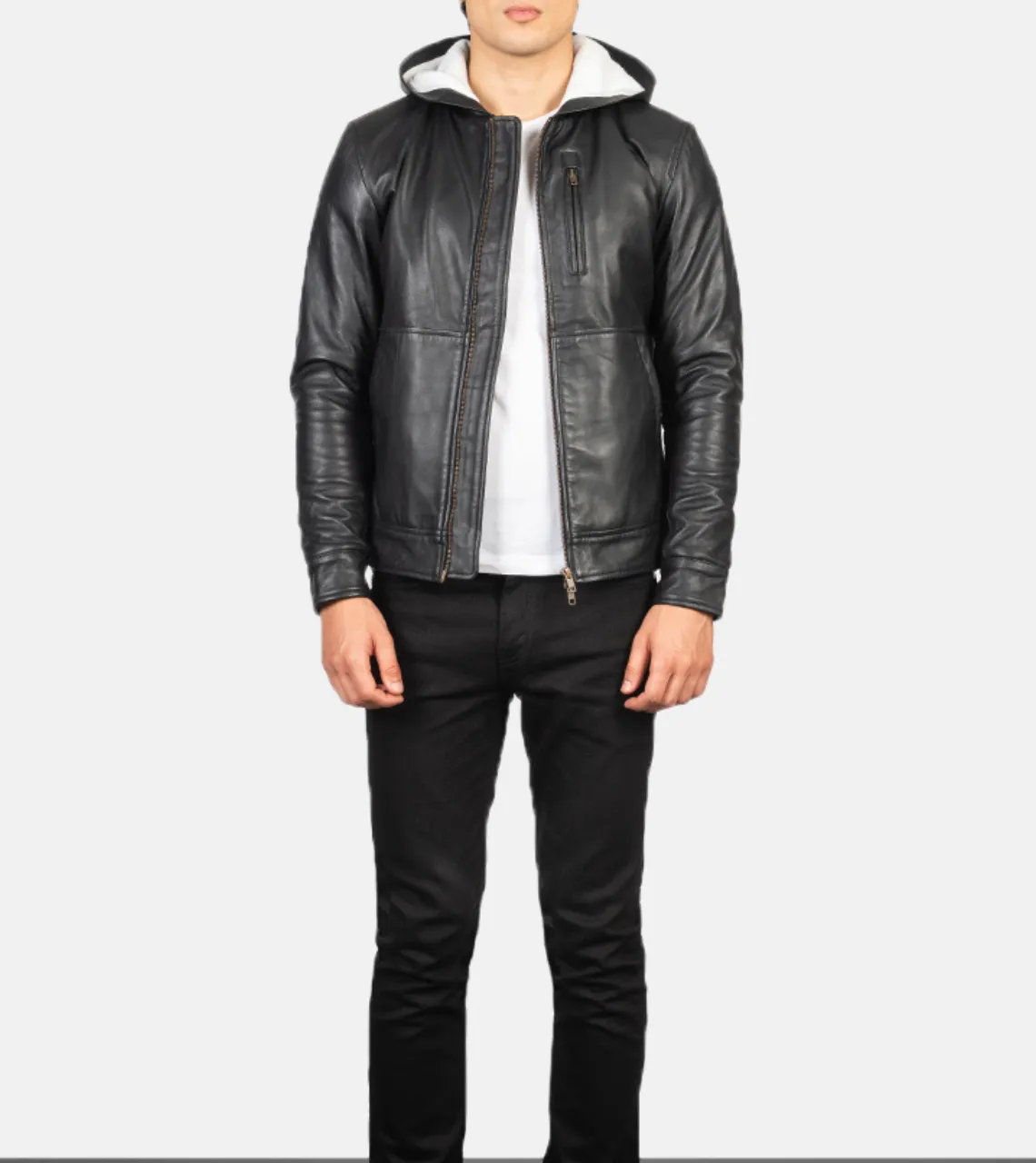 Auckland Hooded Men's Leather Bomber Jacket