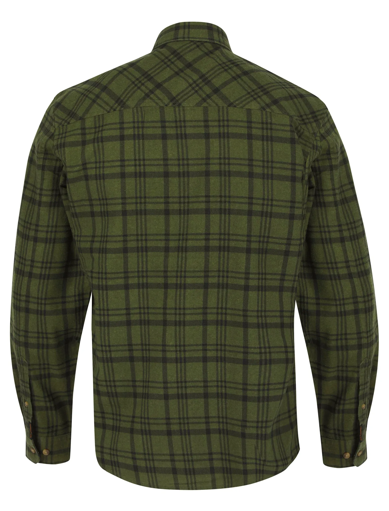 Avoch Checked Cotton Flannel Shirt in Deep Depths Green - Tokyo Laundry