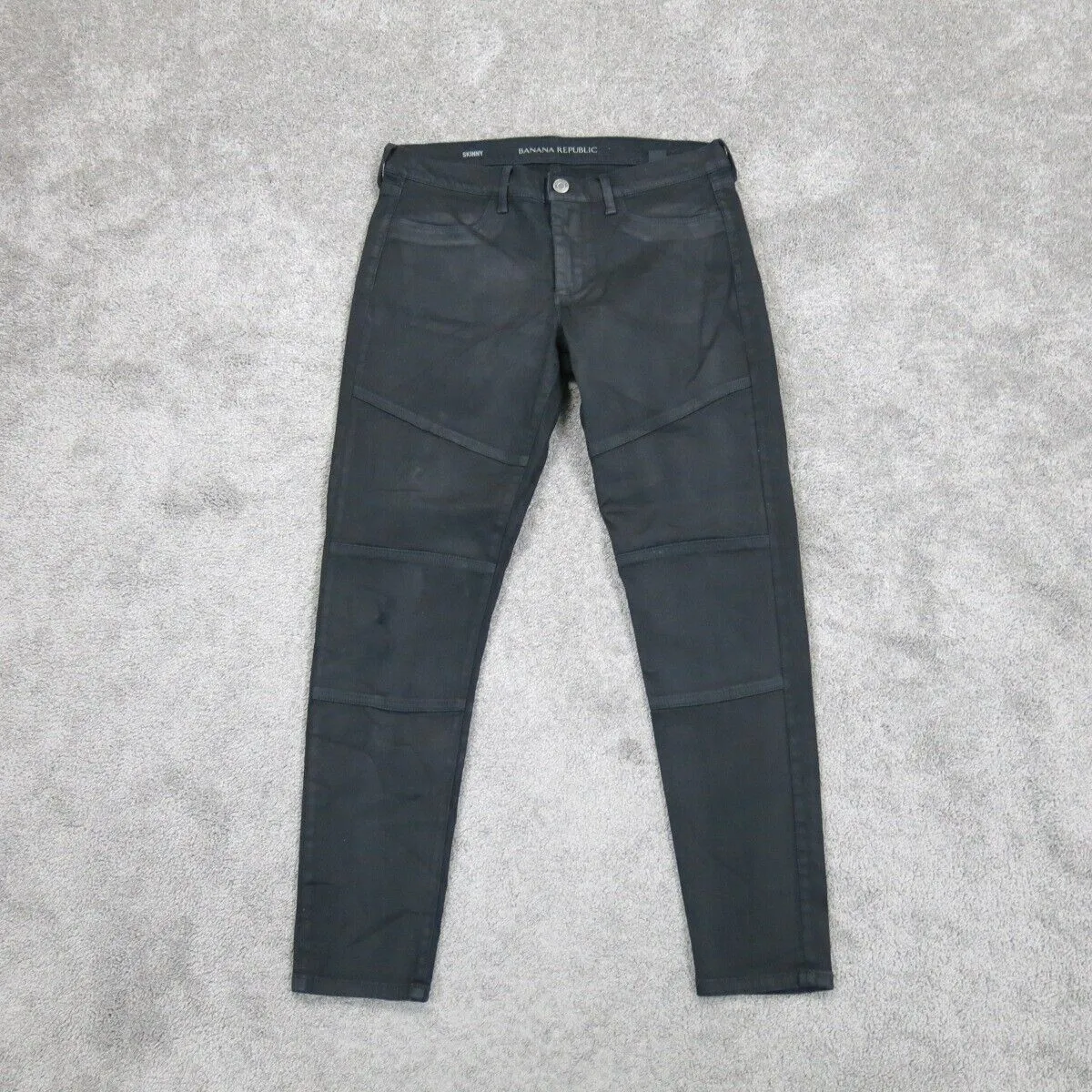 Banana Republic Womens Skinny Jeans Mid Rise Denim 100% Cotton Black Size 10/14