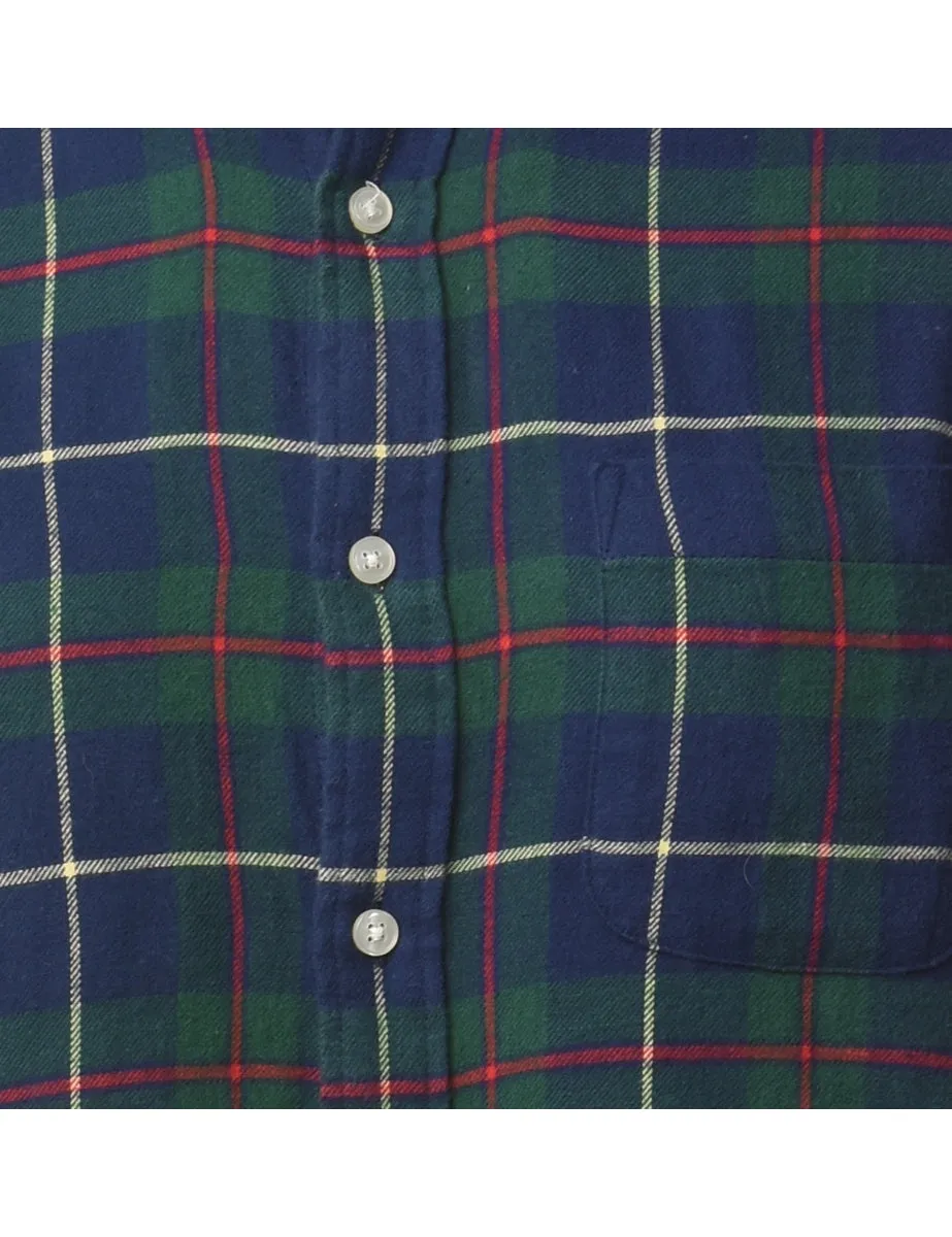 Beyond Retro Reworked Cropped Long Sleeve Flannel Shirt - M