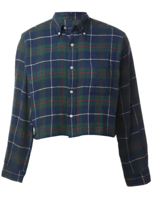 Beyond Retro Reworked Cropped Long Sleeve Flannel Shirt - M