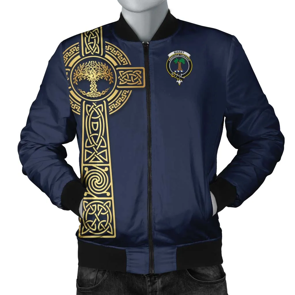 Bisset Clan Bomber Jacket with Golden Celtic Tree Of Life