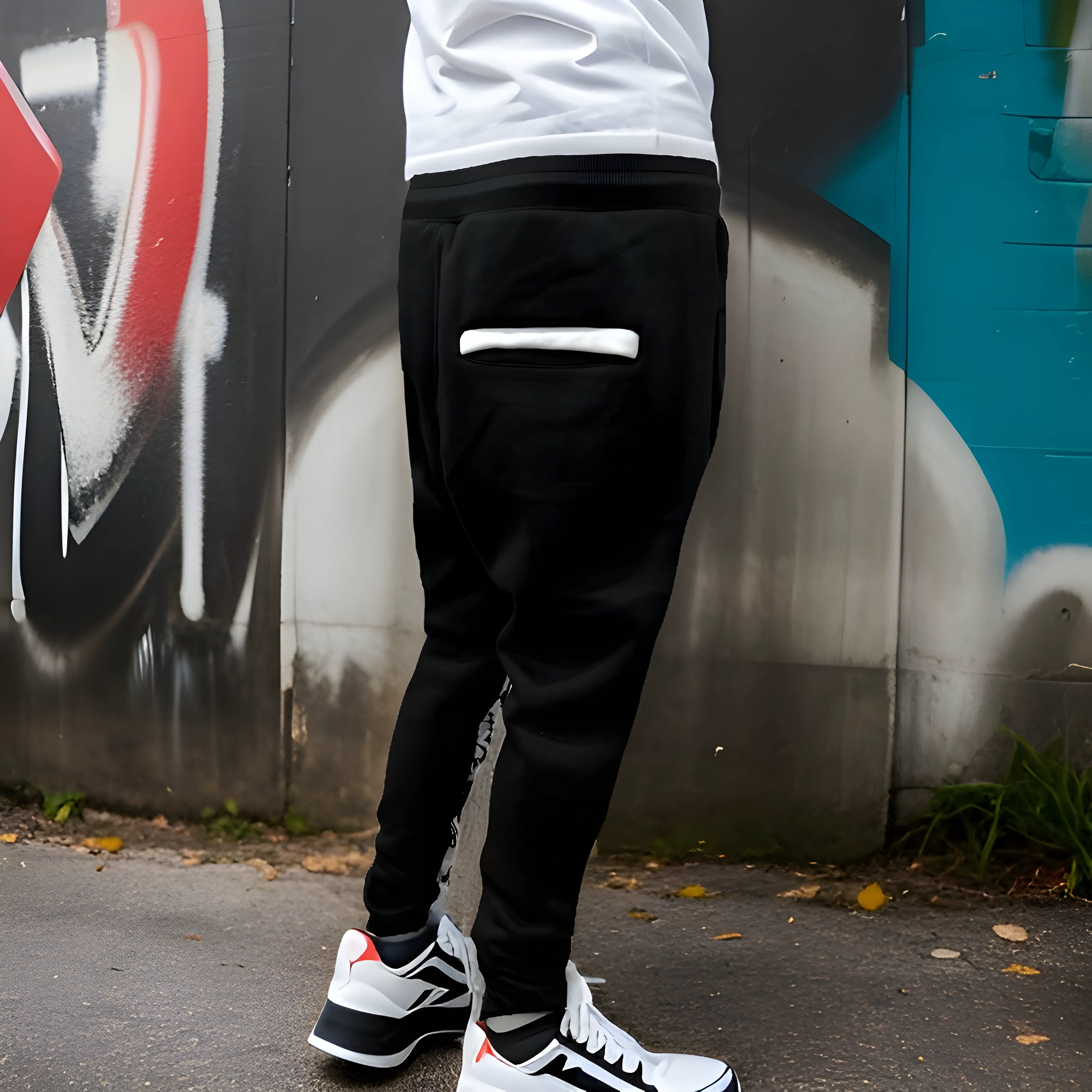 ^BLACK FLAG^ (BLACK) ~CREW POSSE~ EMBROIDERED JOGGER SWEATPANTS (CUT & SEW)