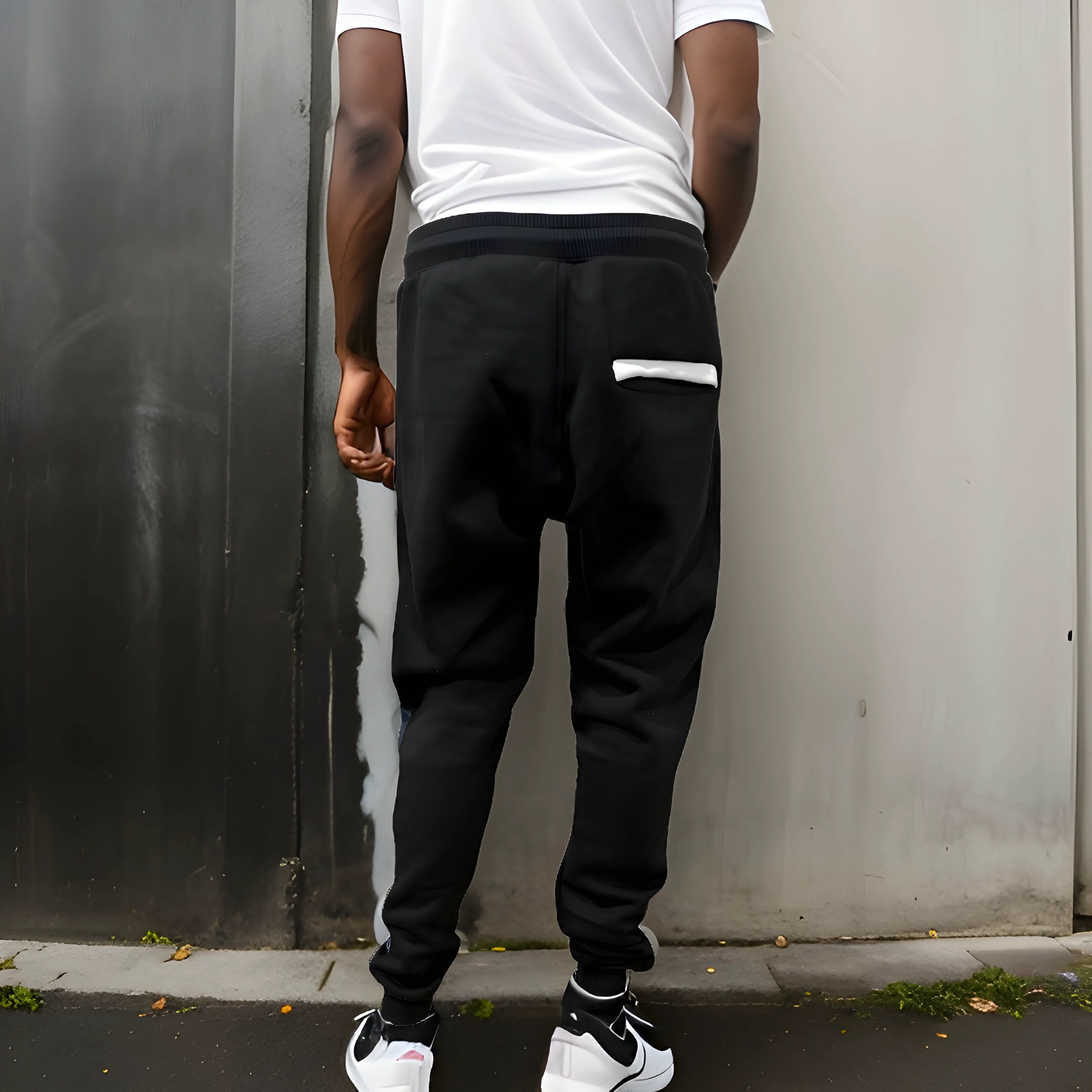 ^BLACK FLAG^ (BLACK) ~CREW POSSE~ EMBROIDERED JOGGER SWEATPANTS (CUT & SEW)