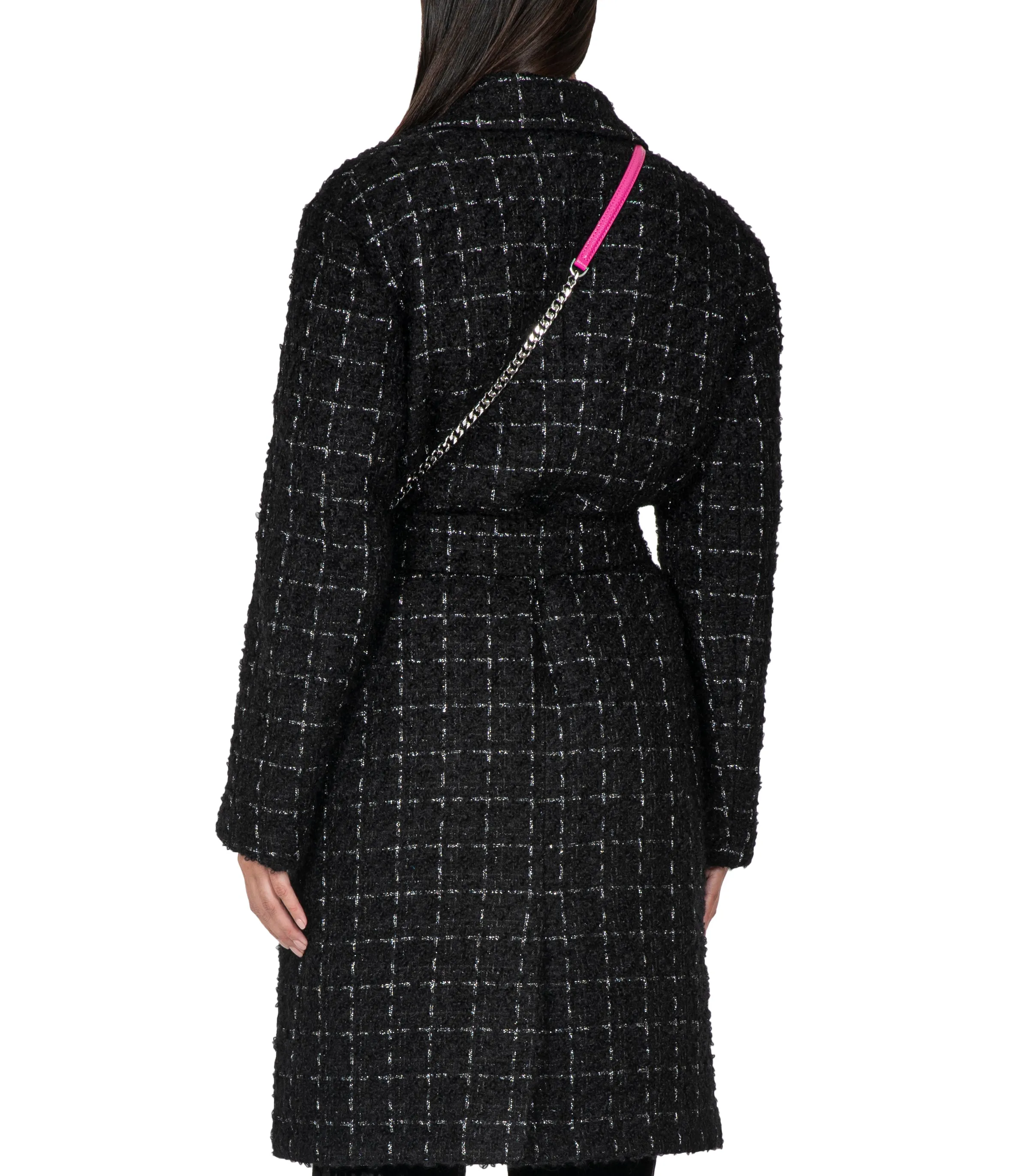 Black Wool Tweed Trench Coat