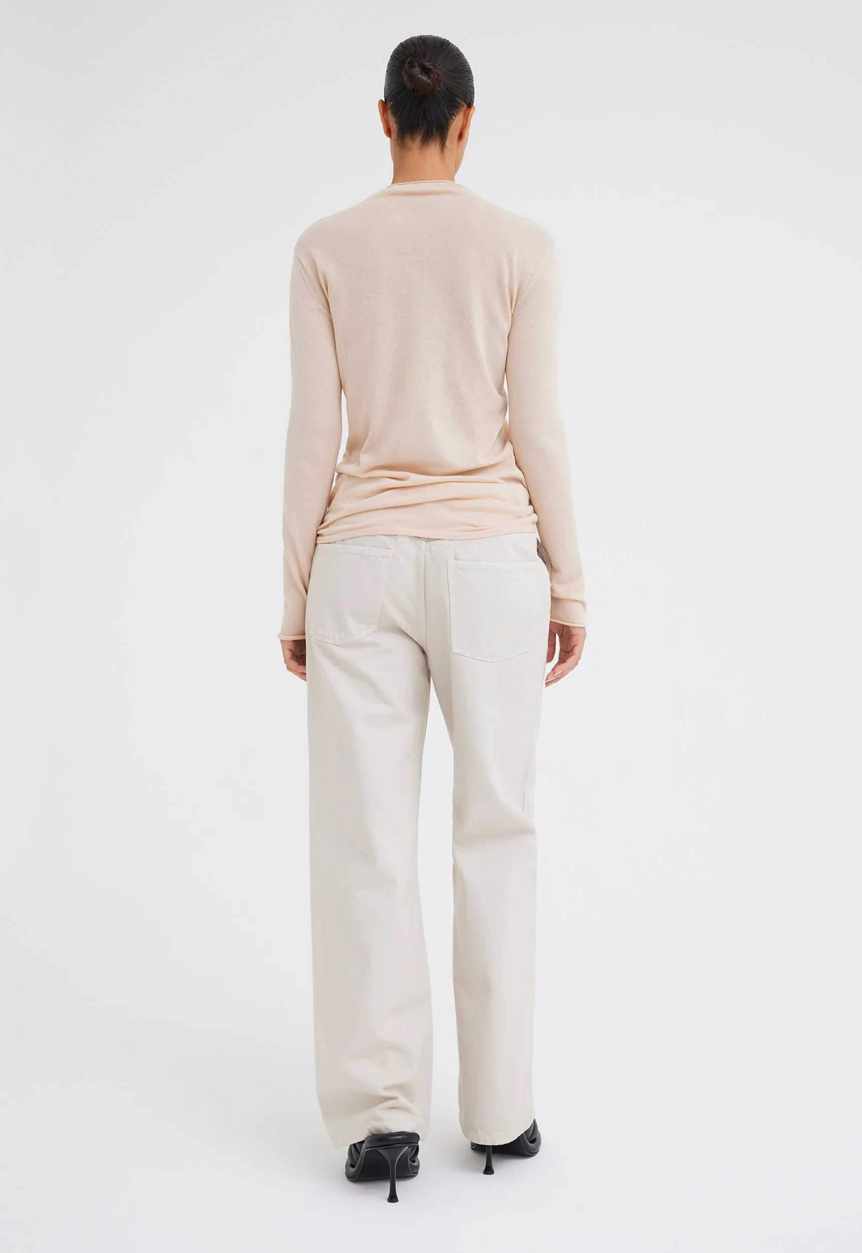 Block Cotton Sweater - Light Crumb Beige