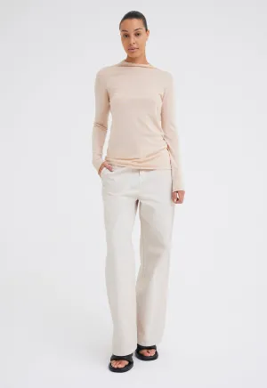 Block Cotton Sweater - Light Crumb Beige