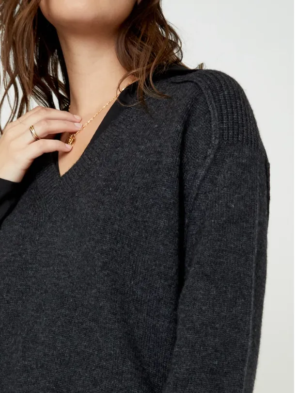 Brochu Walker V-Neck Layered Pullover