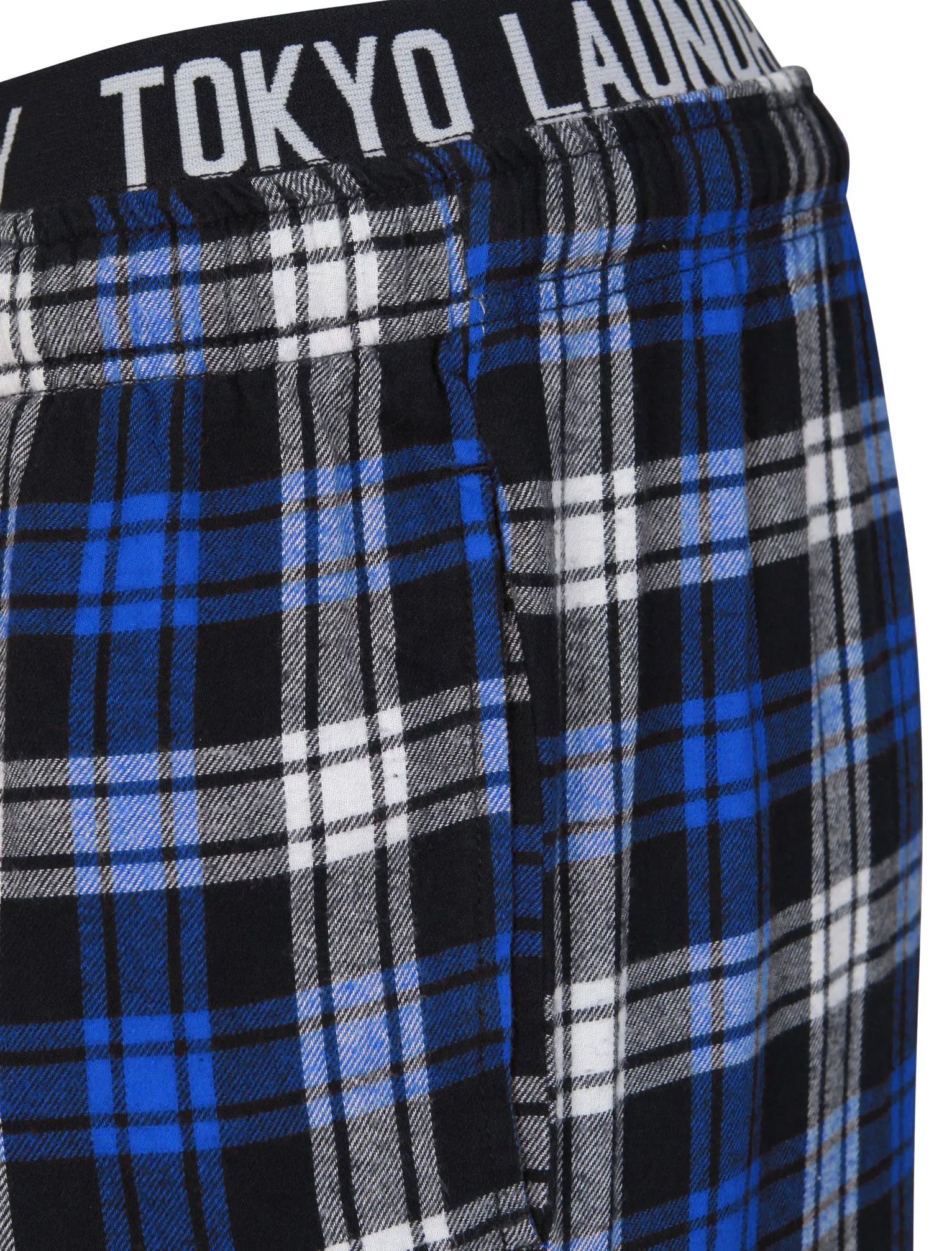 Brush Flannel Lounge Pants in Blue Check - Tokyo Laundry