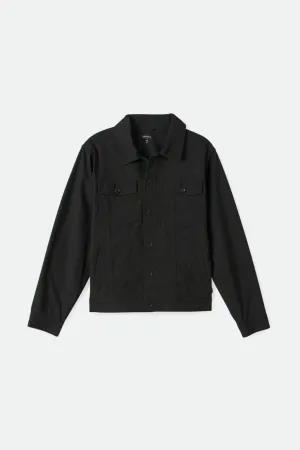 Builders Cable Stretch Trucker Jacket - Washed Black