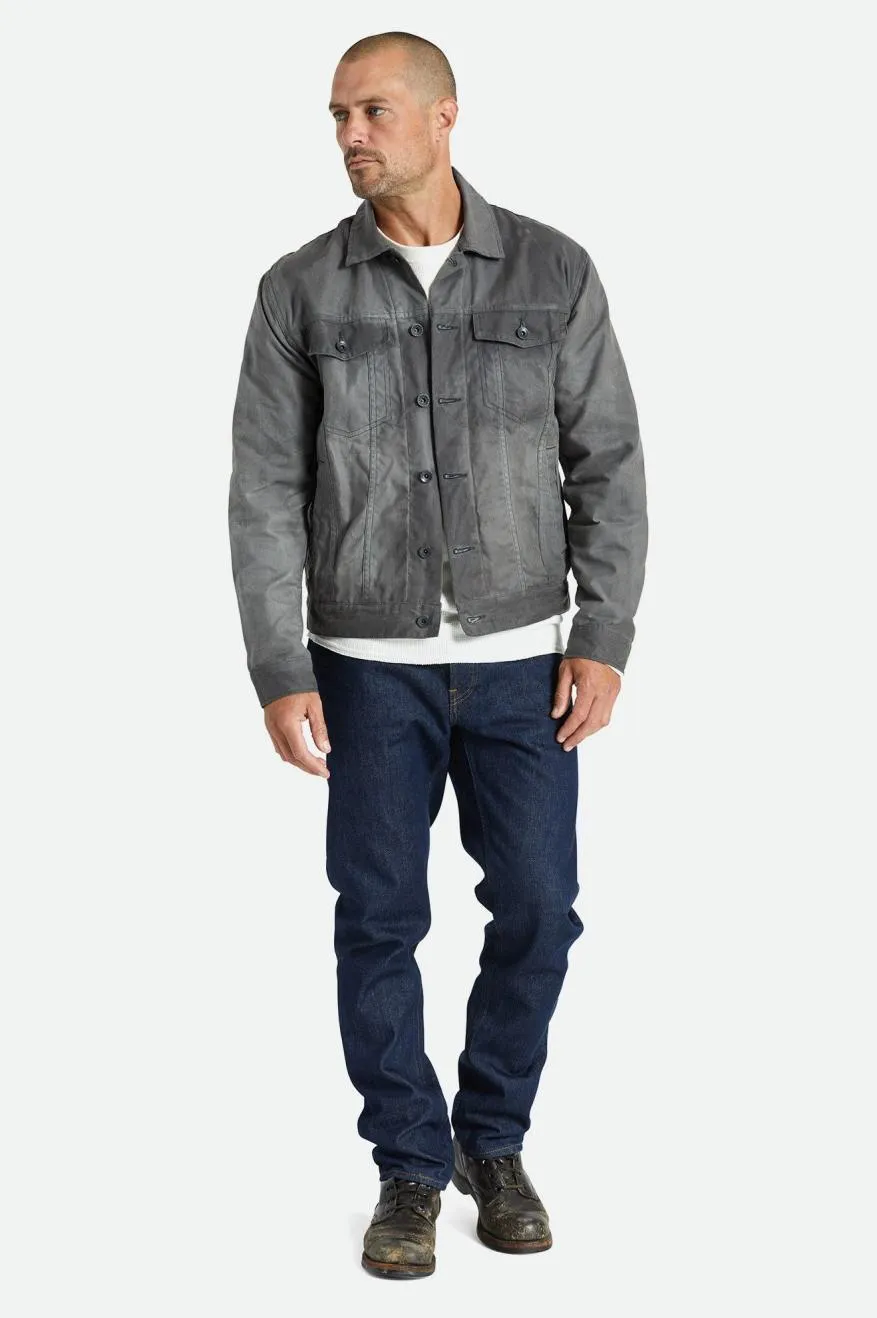 Cable Reserve Waxed Canvas Trucker Jacket - Charcoal