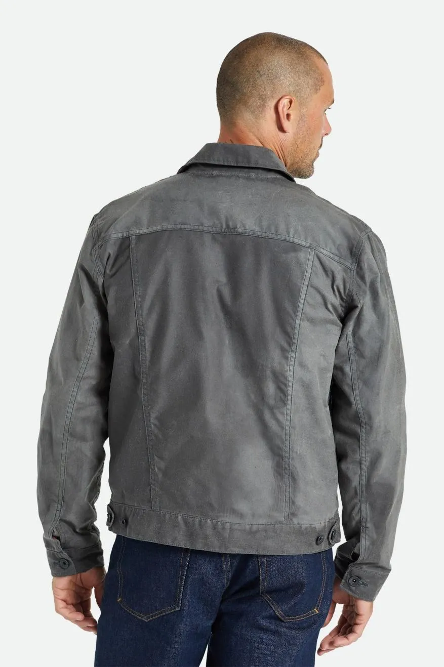 Cable Reserve Waxed Canvas Trucker Jacket - Charcoal