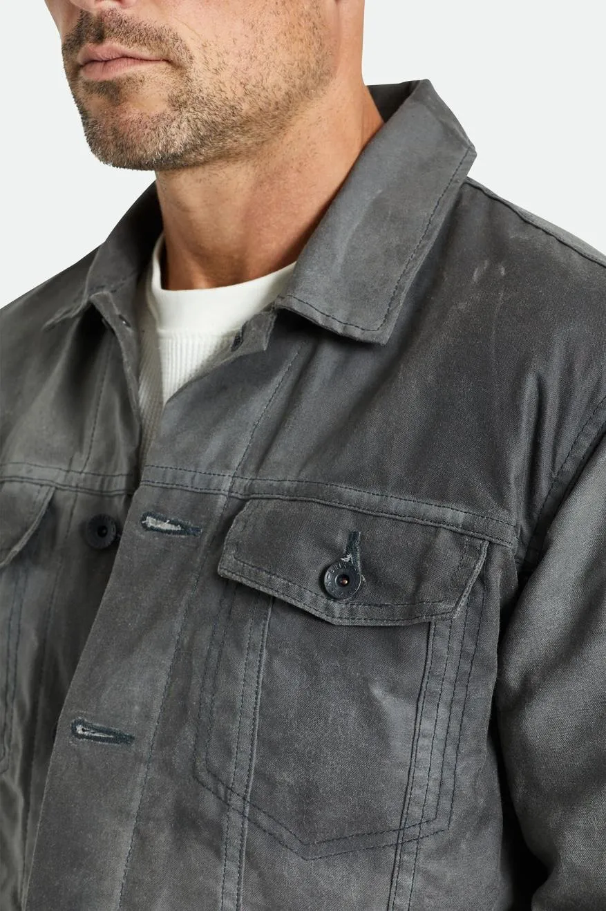 Cable Reserve Waxed Canvas Trucker Jacket - Charcoal