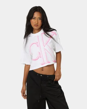 Calvin Klein Women's Illuminated Ck Crop T-Shirt Bright White