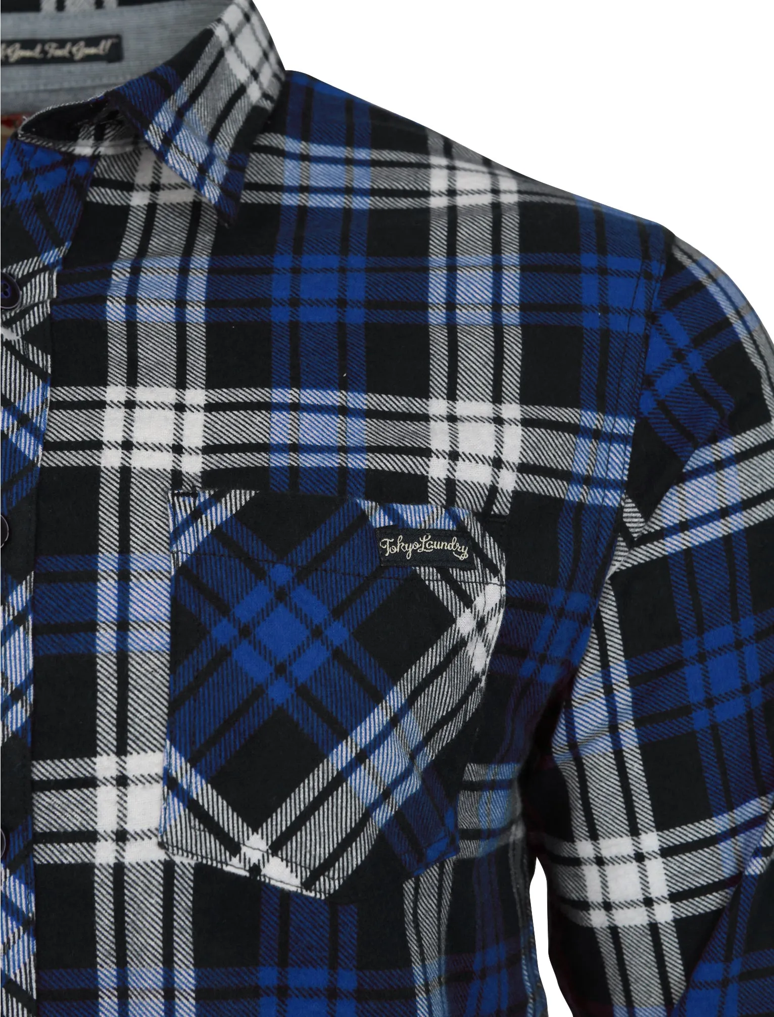 Carlsson Checked Flannel Shirt in True Blue - Tokyo Laundry