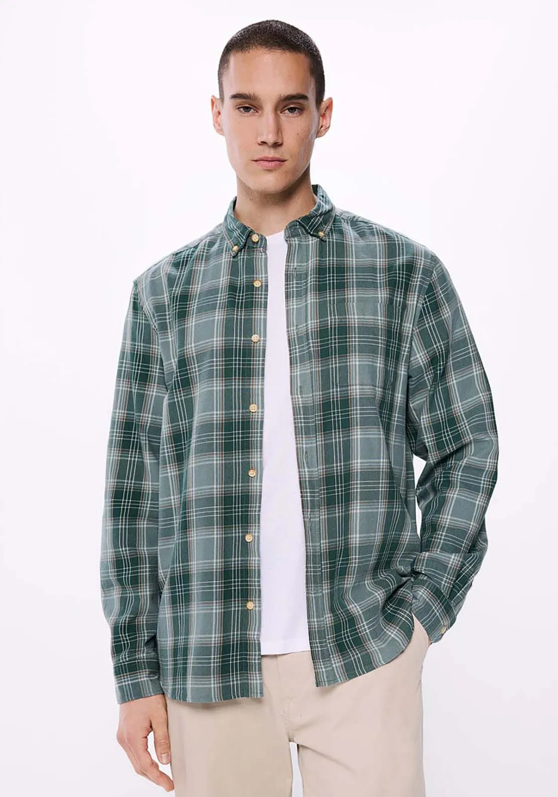 Checked Flannel Shirt - Green