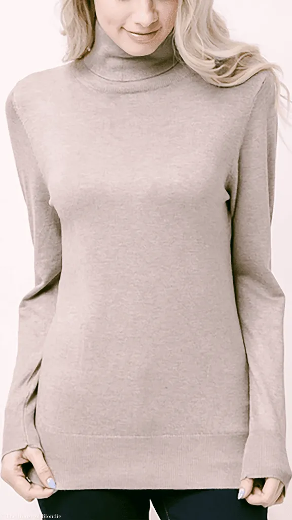 Clarissa Lightweight Long Sleeve Turtleneck Sweater (4 COLORWAYS)