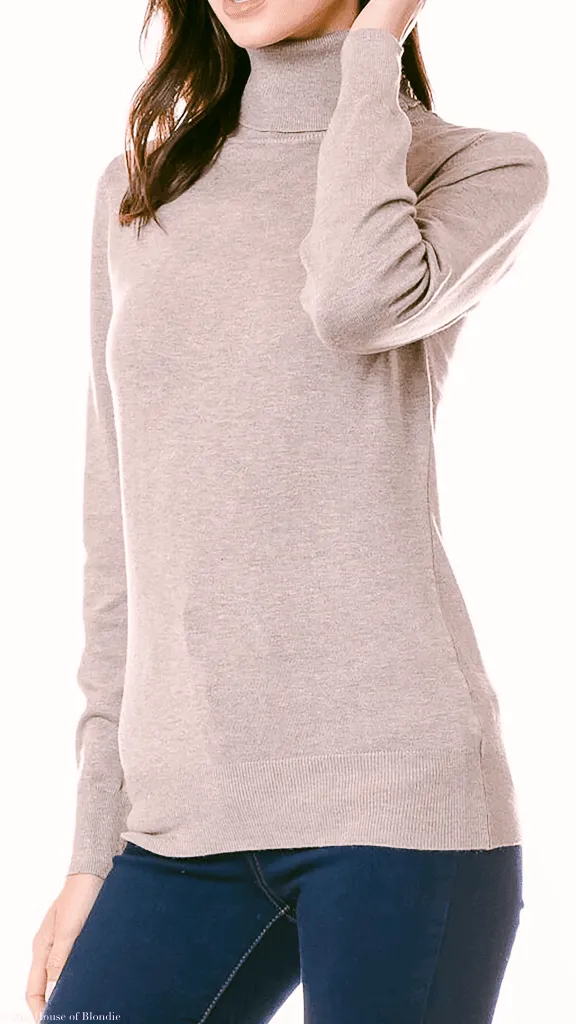 Clarissa Lightweight Long Sleeve Turtleneck Sweater (4 COLORWAYS)