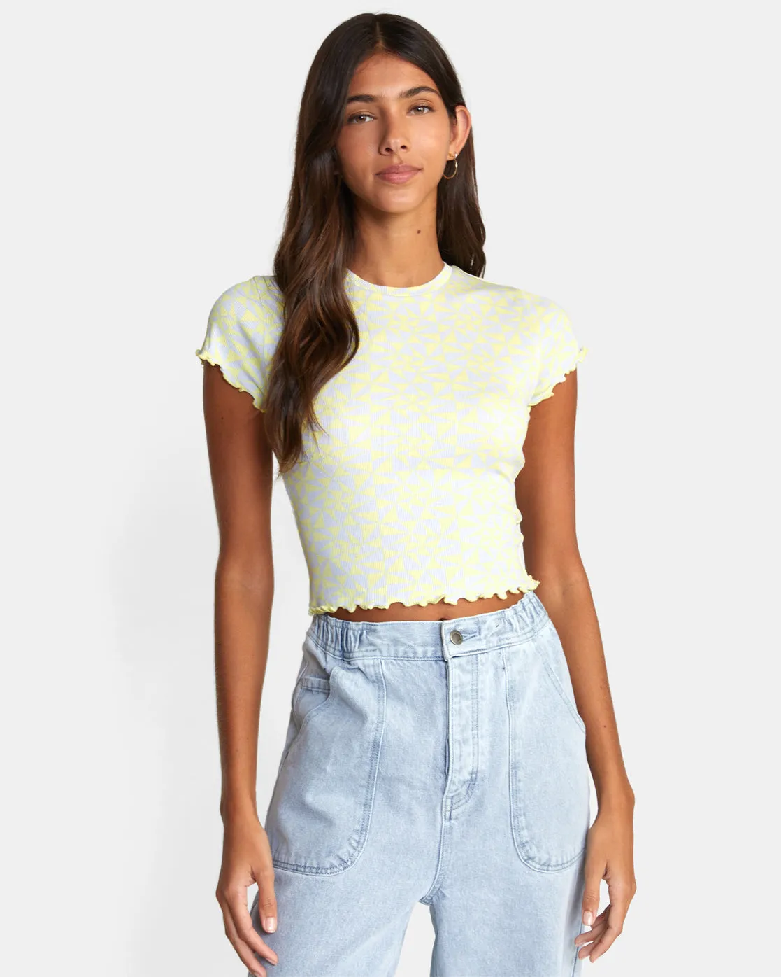 Classmate Crop Tee - Lime Yellow