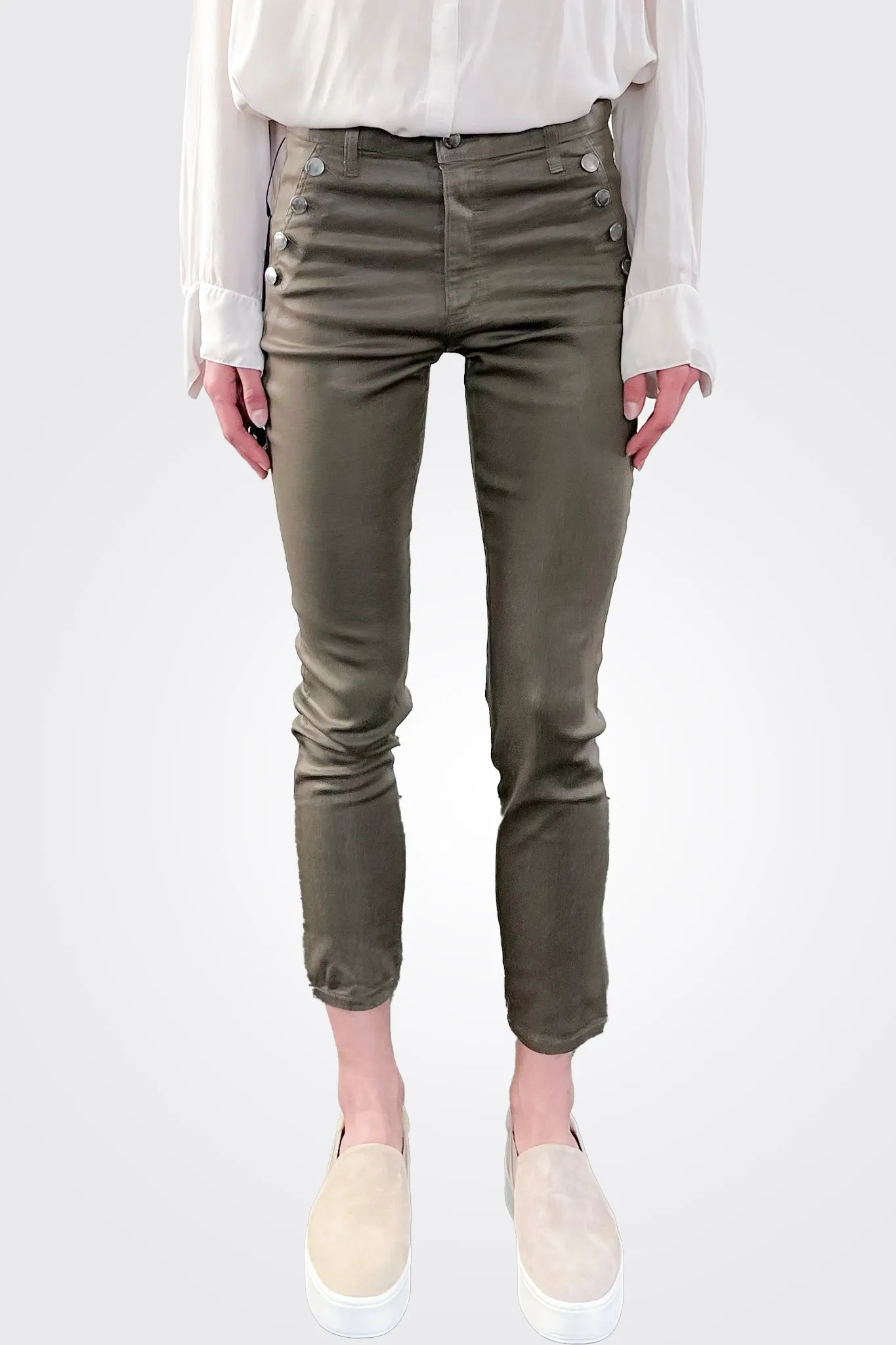 Coated Helena Skinny Jean - Gunmetal Coated