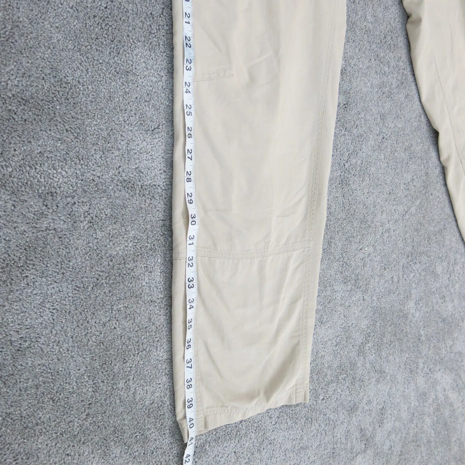 Columbia Men Chino Pant Straight Leg Mid Rise Pockets Cream Ivory Size Large