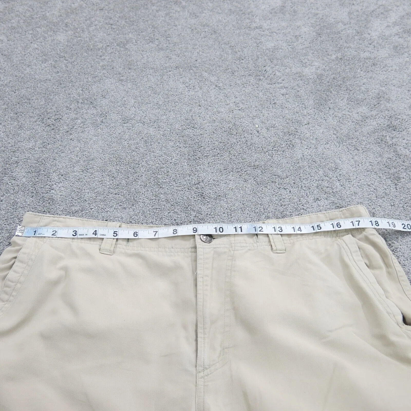 Columbia Men Chino Pant Straight Leg Mid Rise Pockets Cream Ivory Size Large