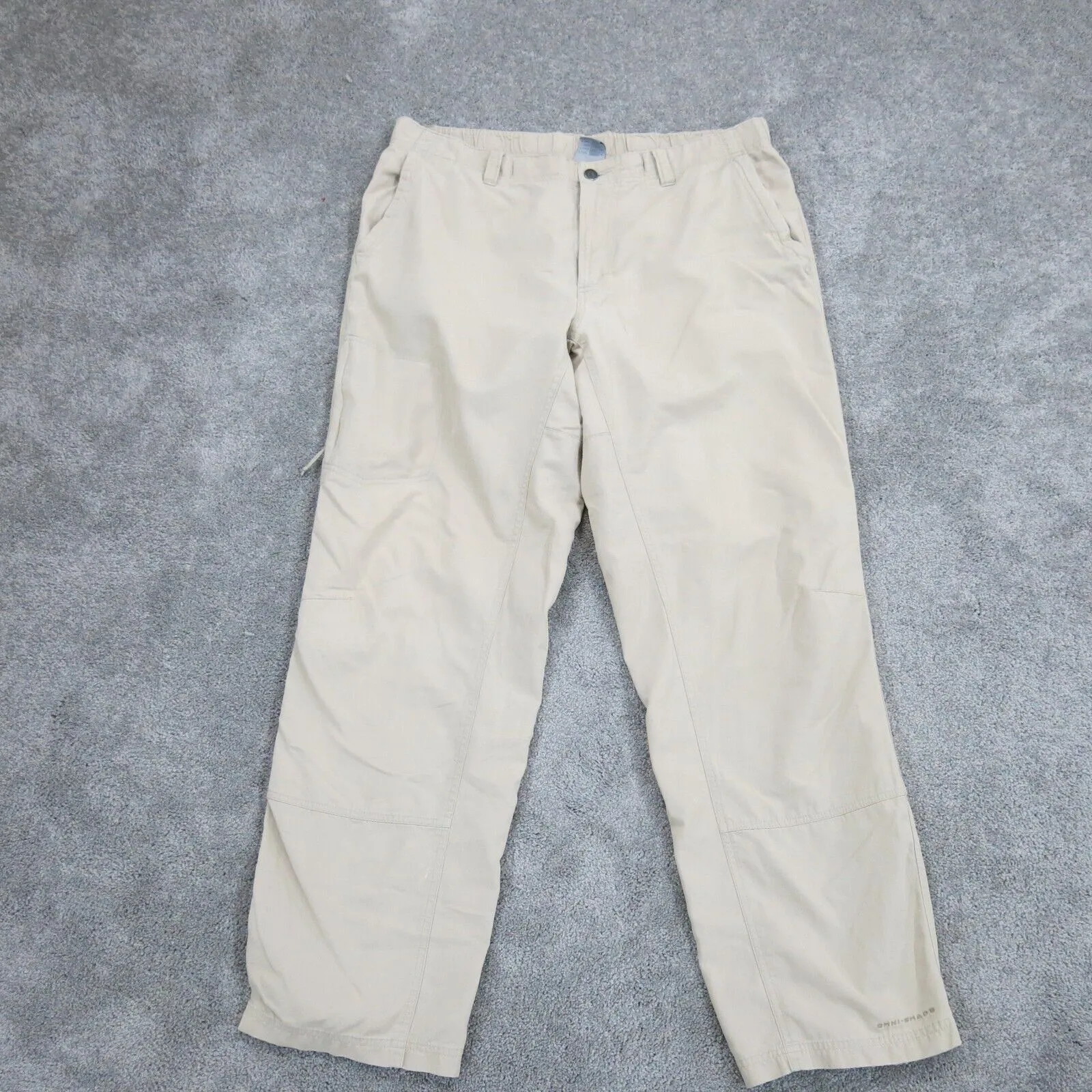 Columbia Men Chino Pant Straight Leg Mid Rise Pockets Cream Ivory Size Large