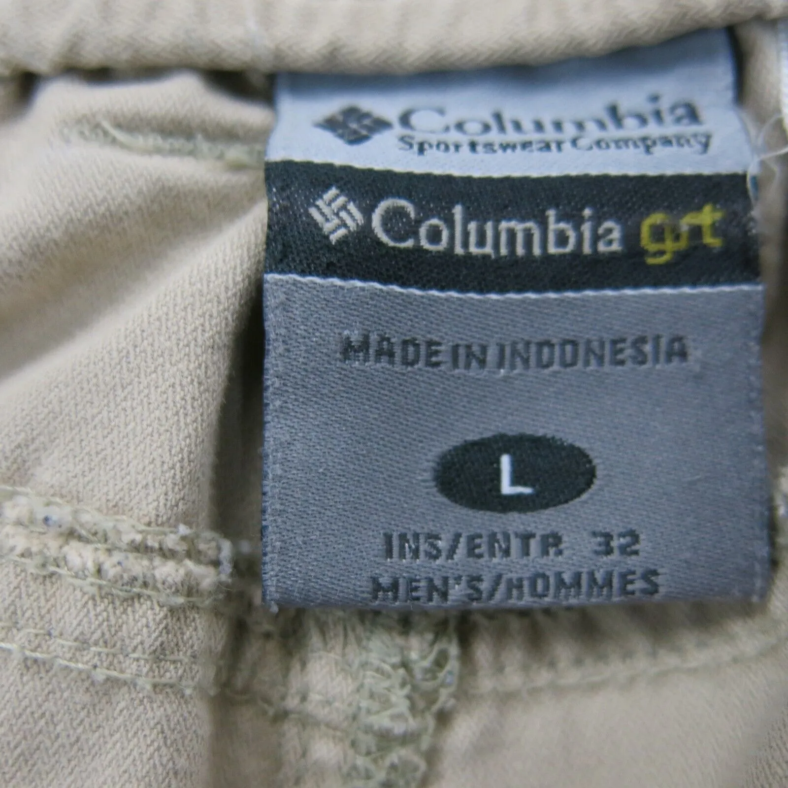 Columbia Men Chino Pant Straight Leg Mid Rise Pockets Cream Ivory Size Large