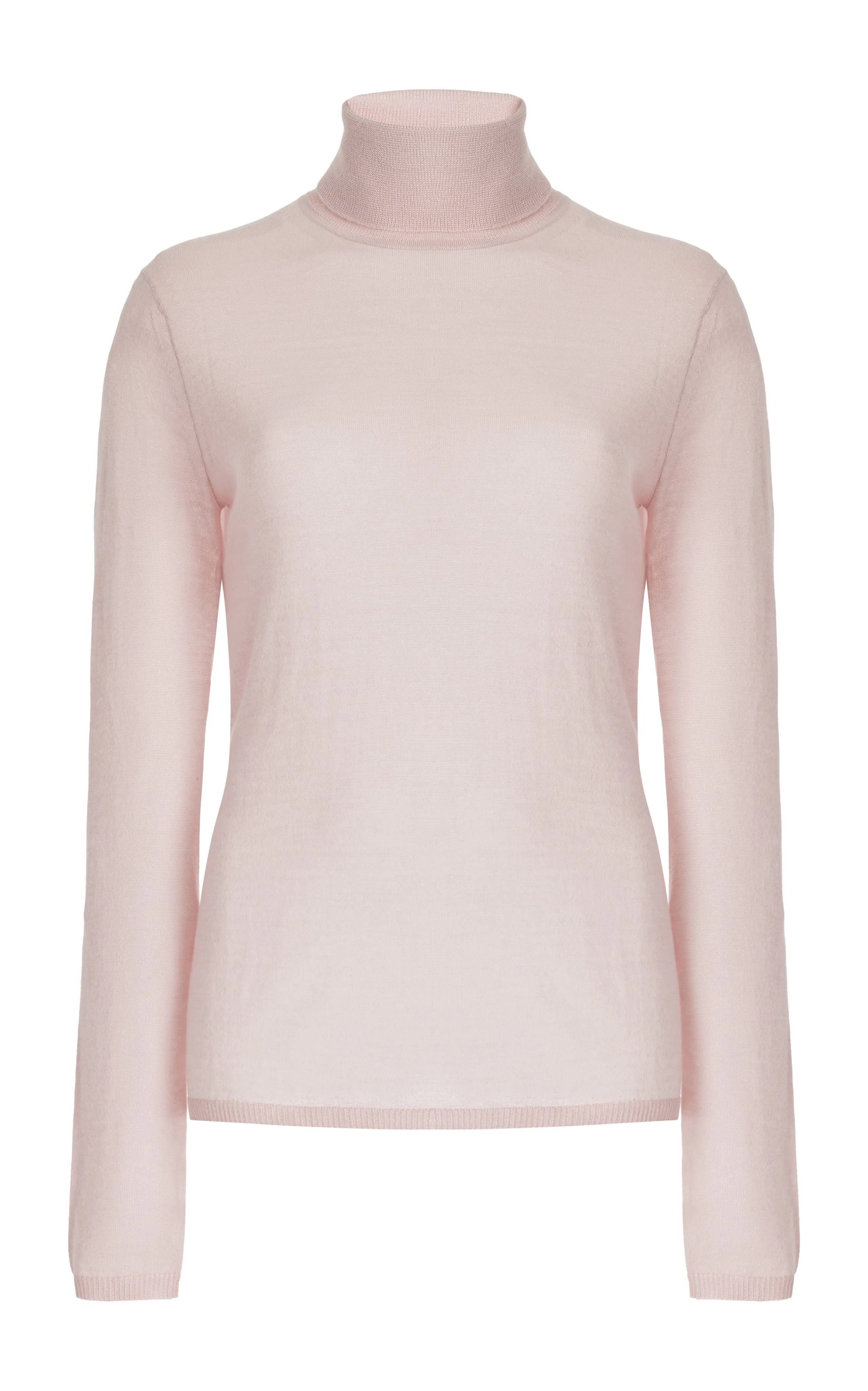 Costa Knit Turtleneck in Blush Cashmere Silk