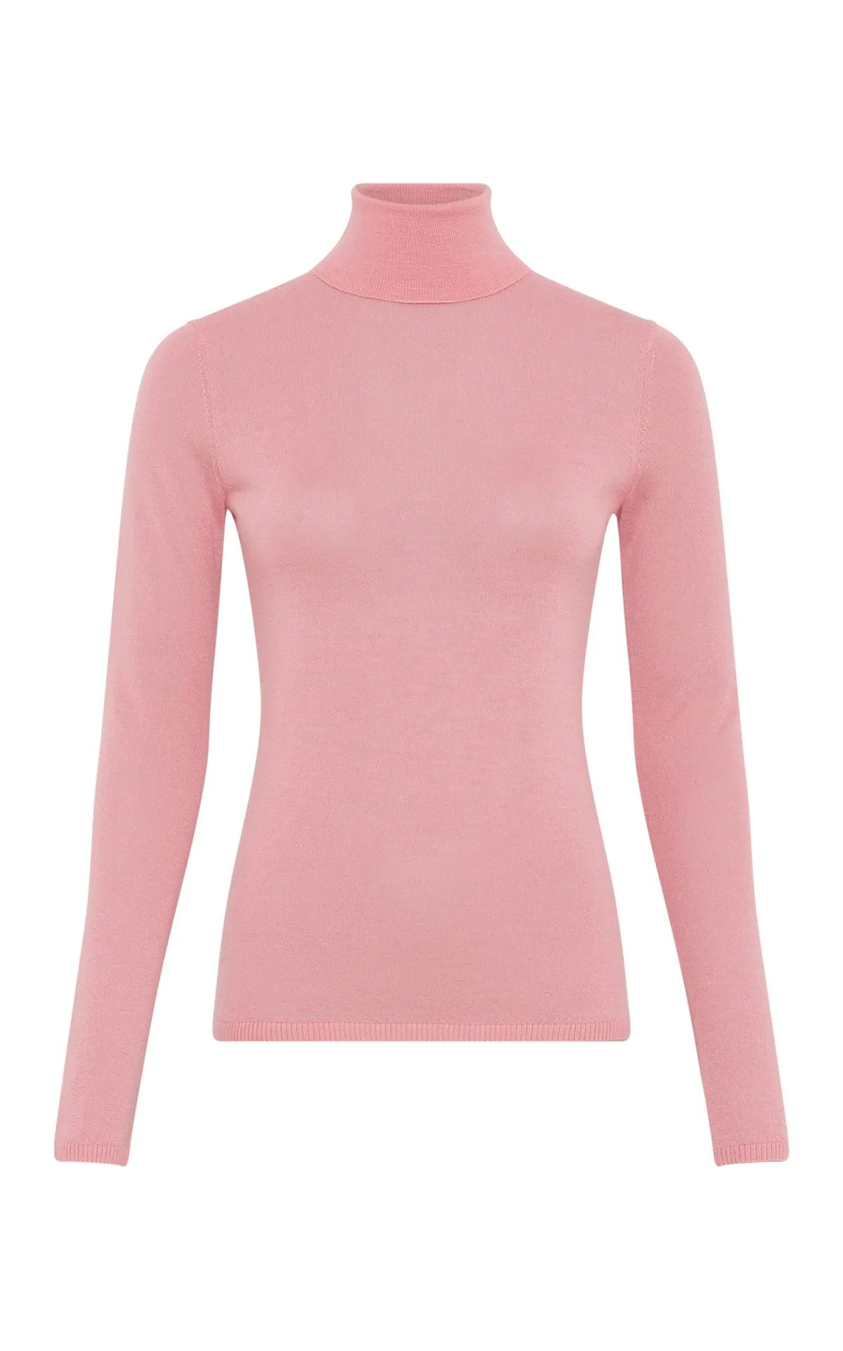 Costa Knit Turtleneck in Rosa Cashmere Silk