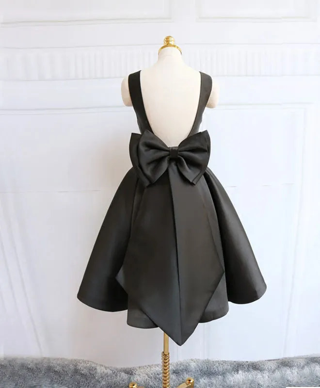 Cute A Line Satin Short Prom Dress With Bow,Evening Dress