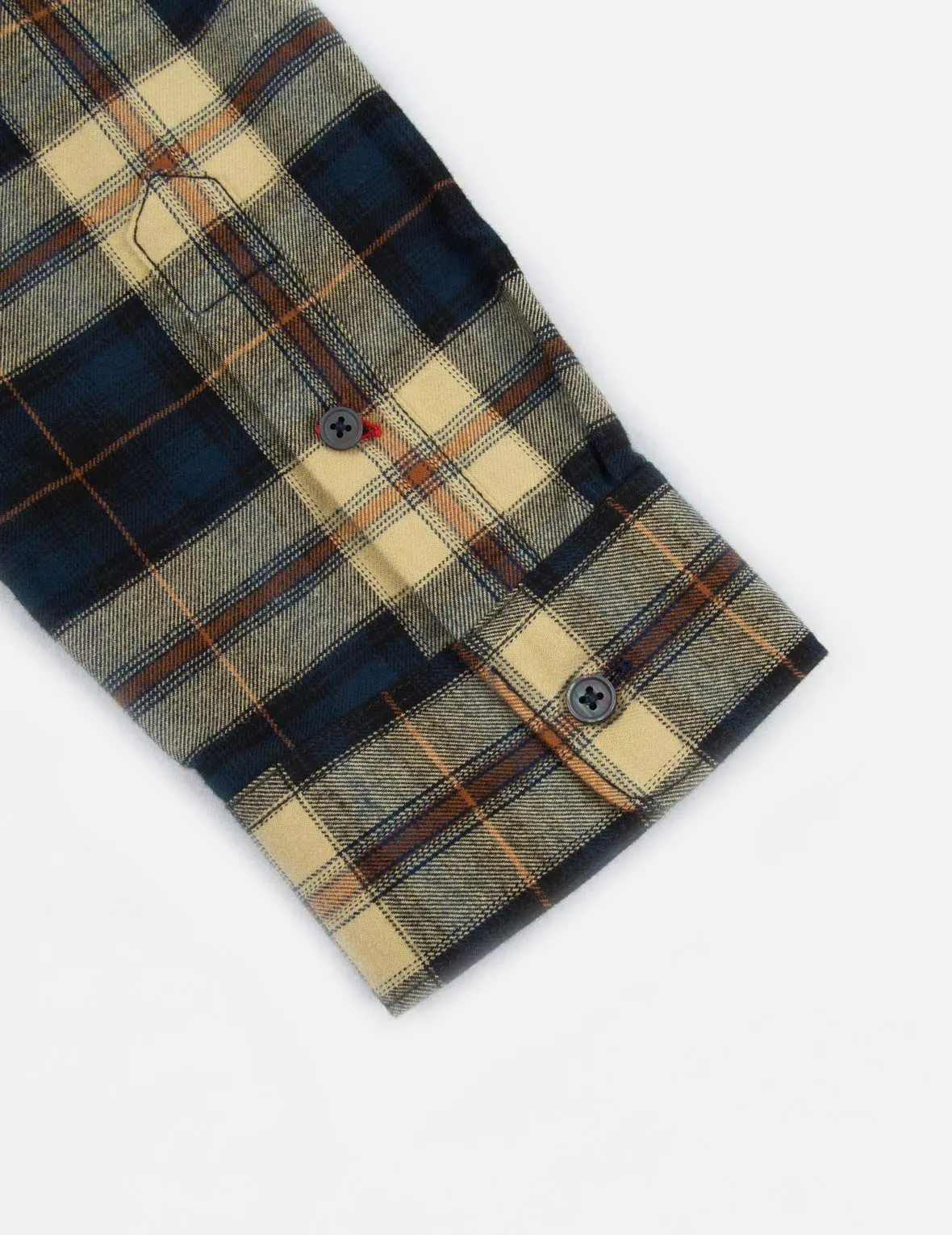 Daruma and Kamon Print Checked Flannel Shirt