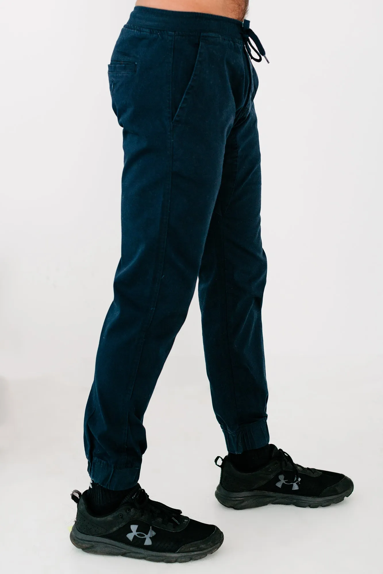 Dwayne Men's Cotton Twill Jogger Pants (Navy)