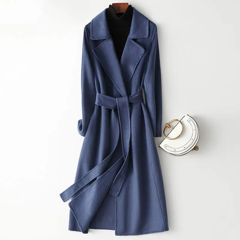 Elisie Woolen Belted Maxi Coats - 6 Colors